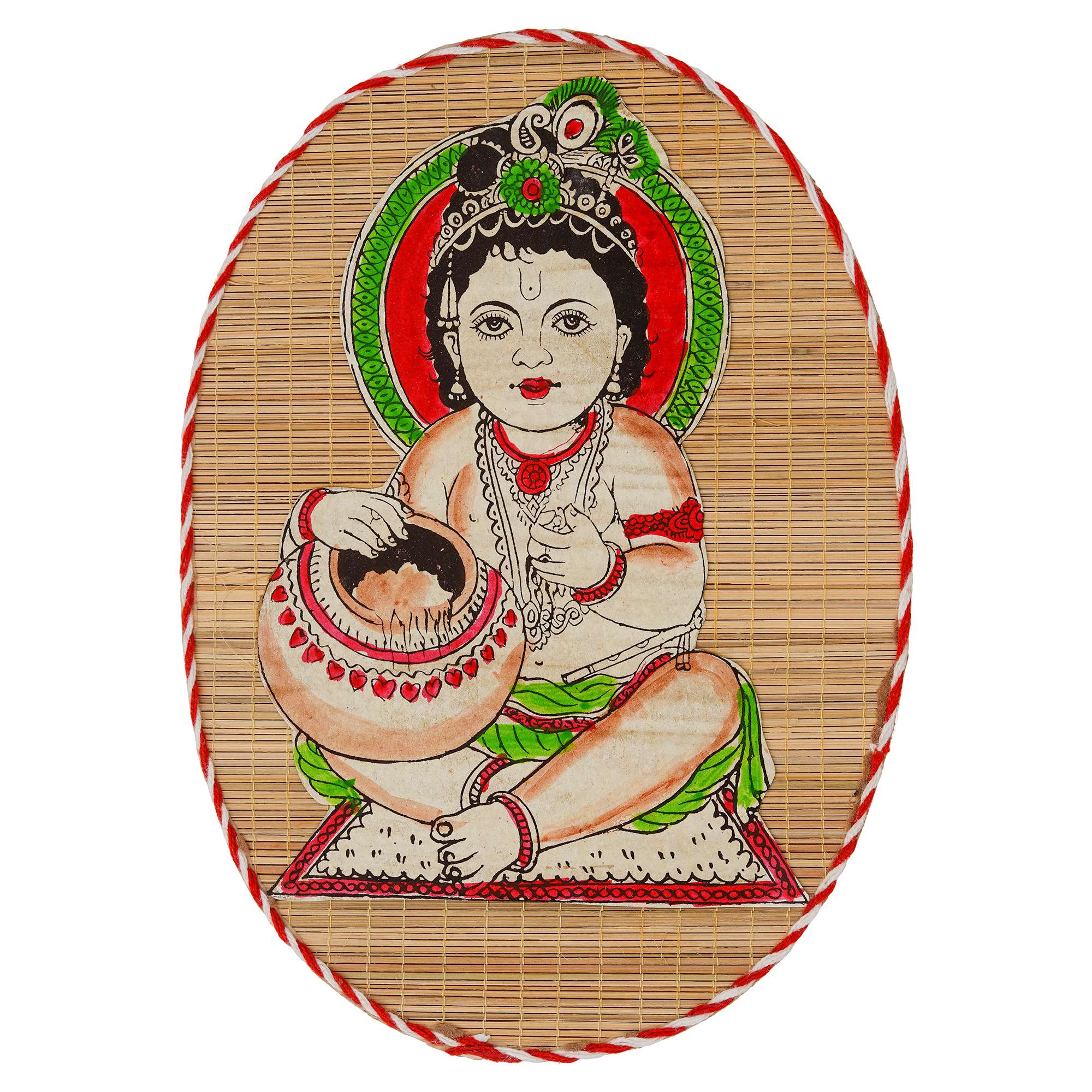 Bamboo Hand Crafted Wall Hangings Of Kanha Ji For Home Decor | Bamboo Art For Wall Decor