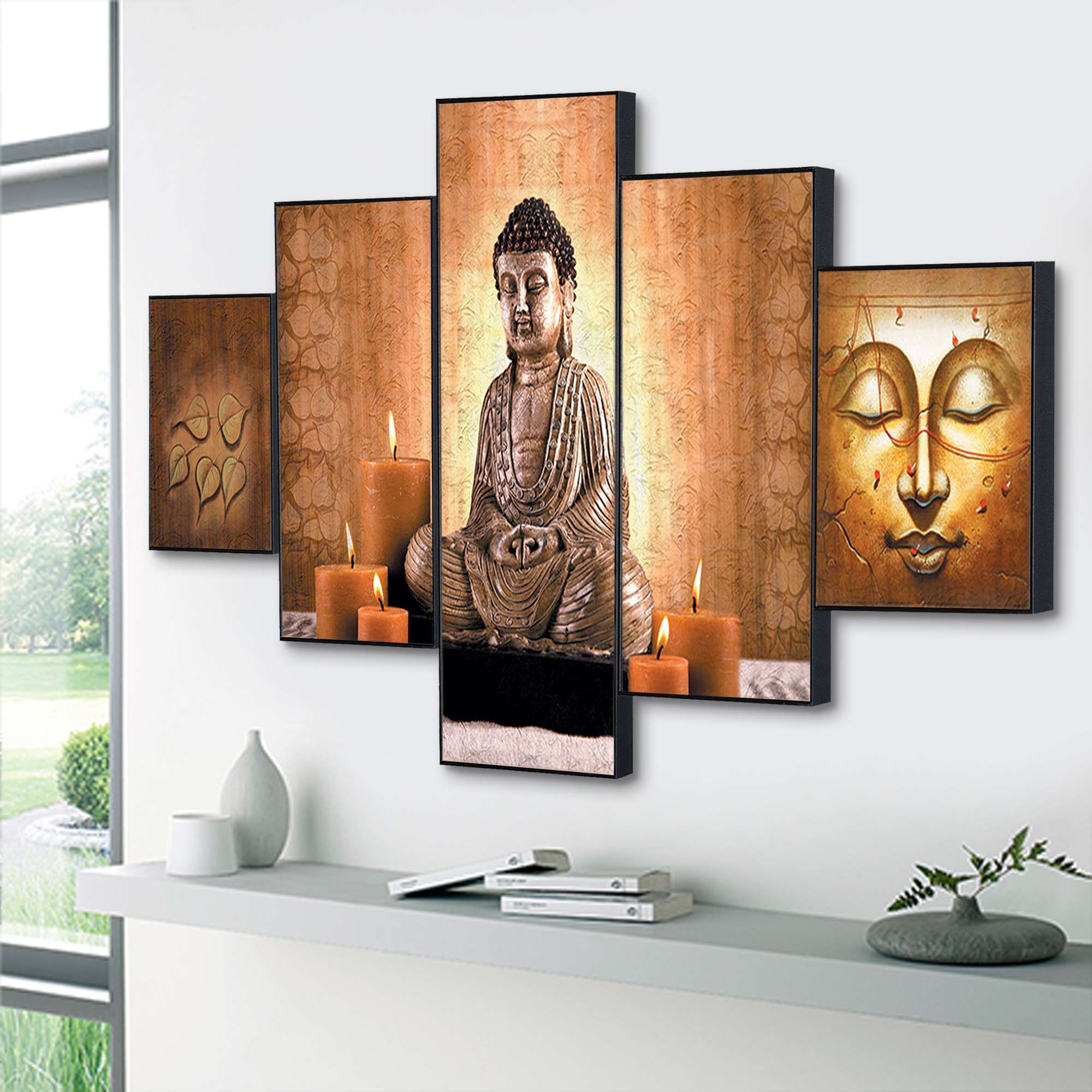 Set Of Five Framed Digital Wall Painting
