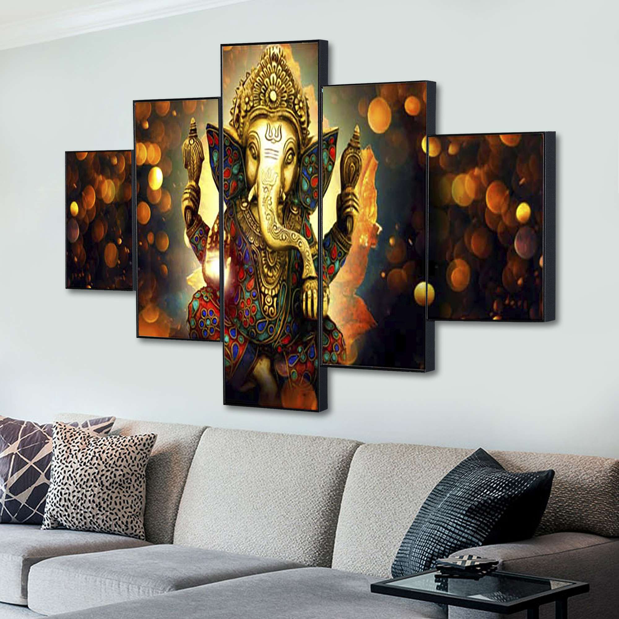 Set Of Five Framed Digital Wall Painting