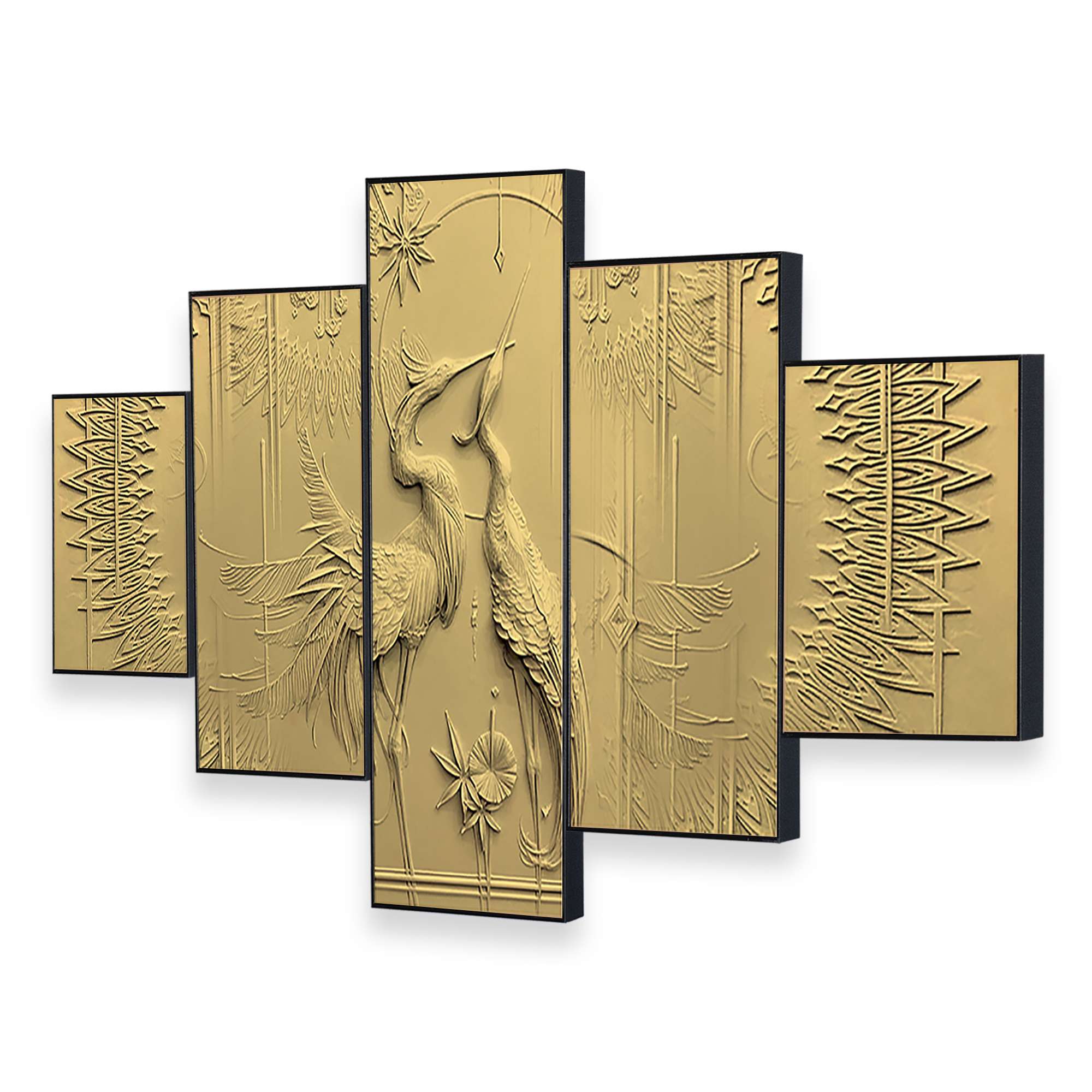 Set Of Five Framed Digital Wall Painting