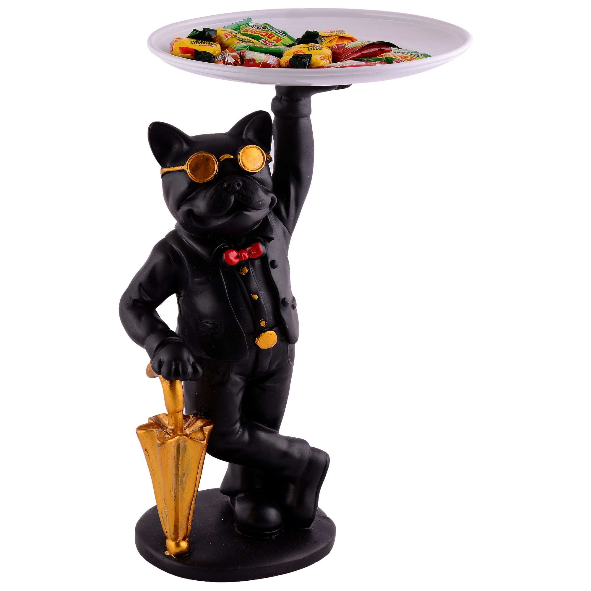 Cool Dog Showpiece with Plate for Home Dcor Item | Kitchen,Bedroom,Office,Dinning Table Decorative Item