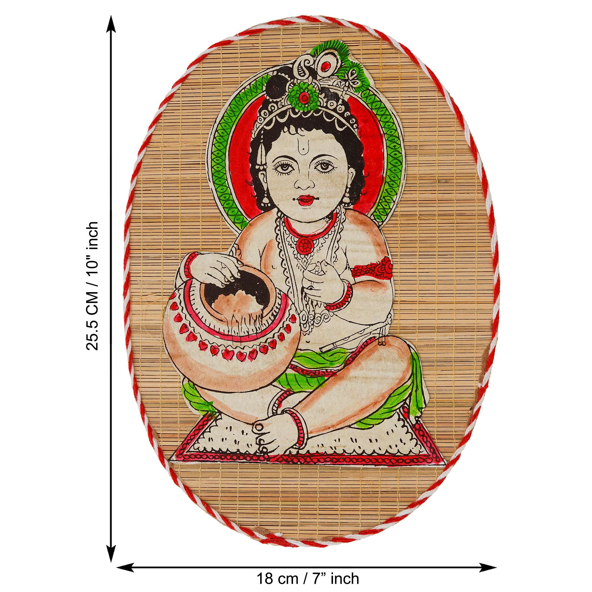 Bamboo Hand Crafted Wall Hangings Of Kanha Ji For Home Decor | Bamboo Art For Wall Decor