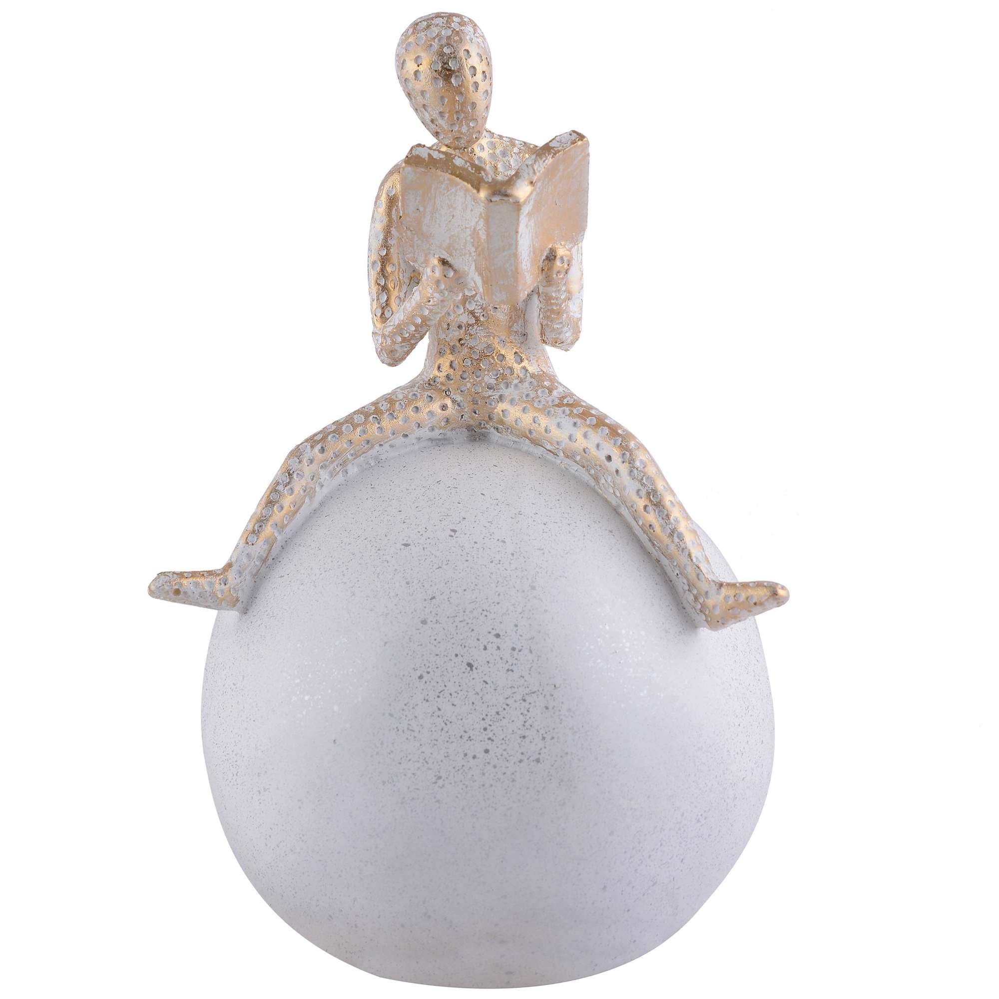 Men Sitting on Ball Showpiece for Home Decor Showpiece, Atlas Sculpture for Office Table Décor multicolour