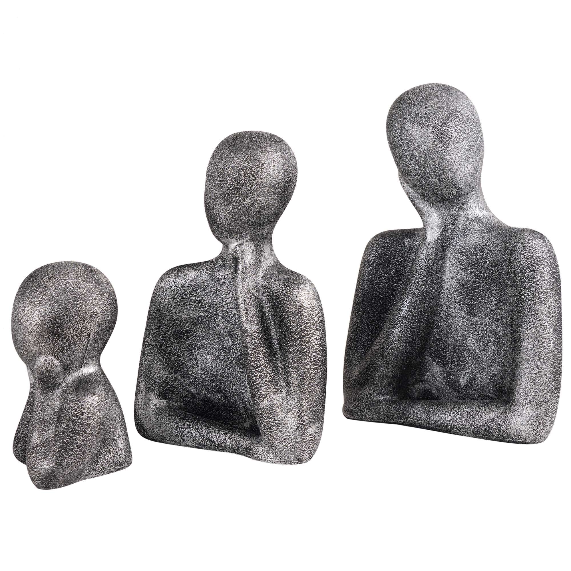 FAMILY Of Three Ornaments  Abstract Home Souvenirs Statues Decoration for Home Character gray