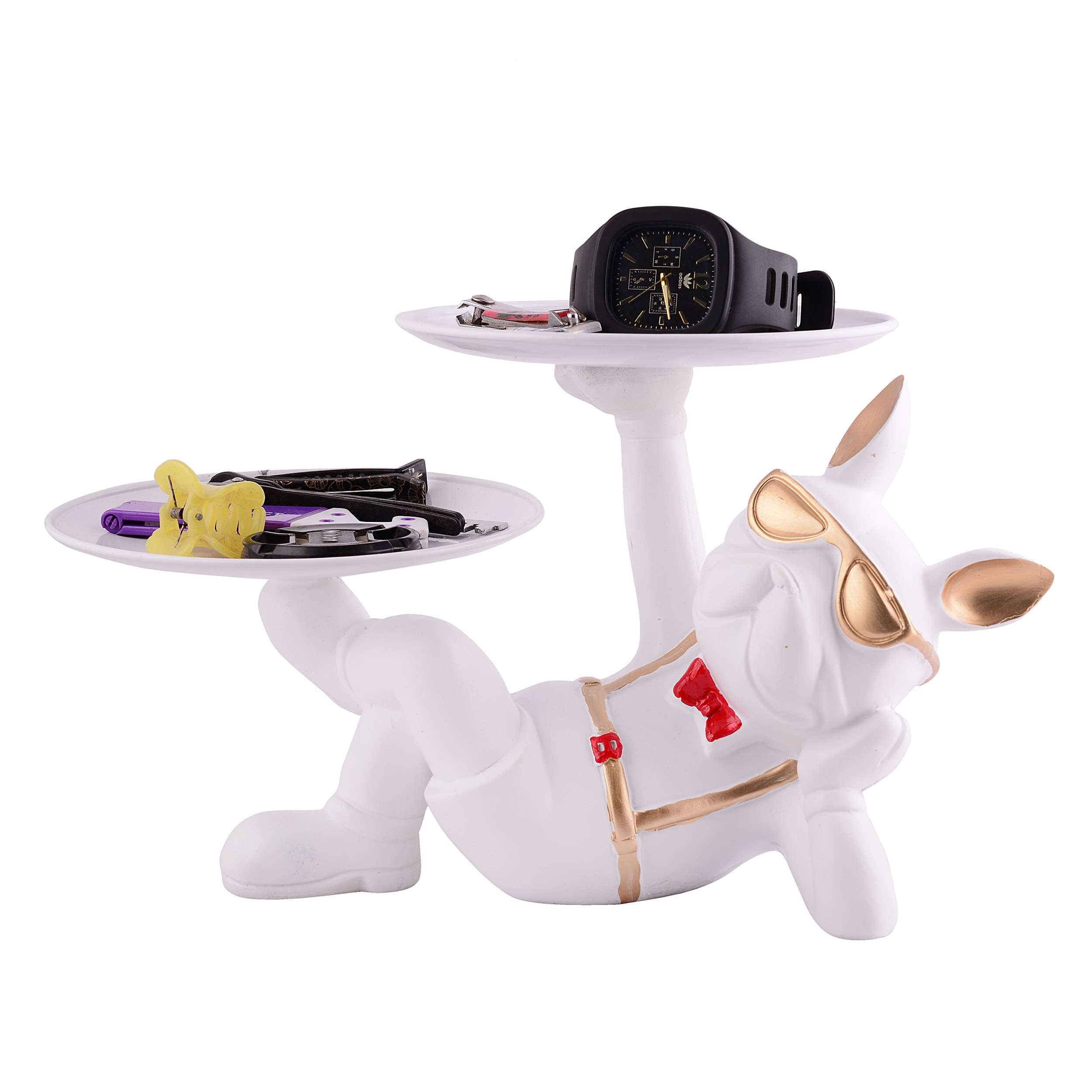 Cool Dog Showpiece with Plate for Home Dcor Item | Kitchen,Bedroom,Office,Dinning Table Decorative Item