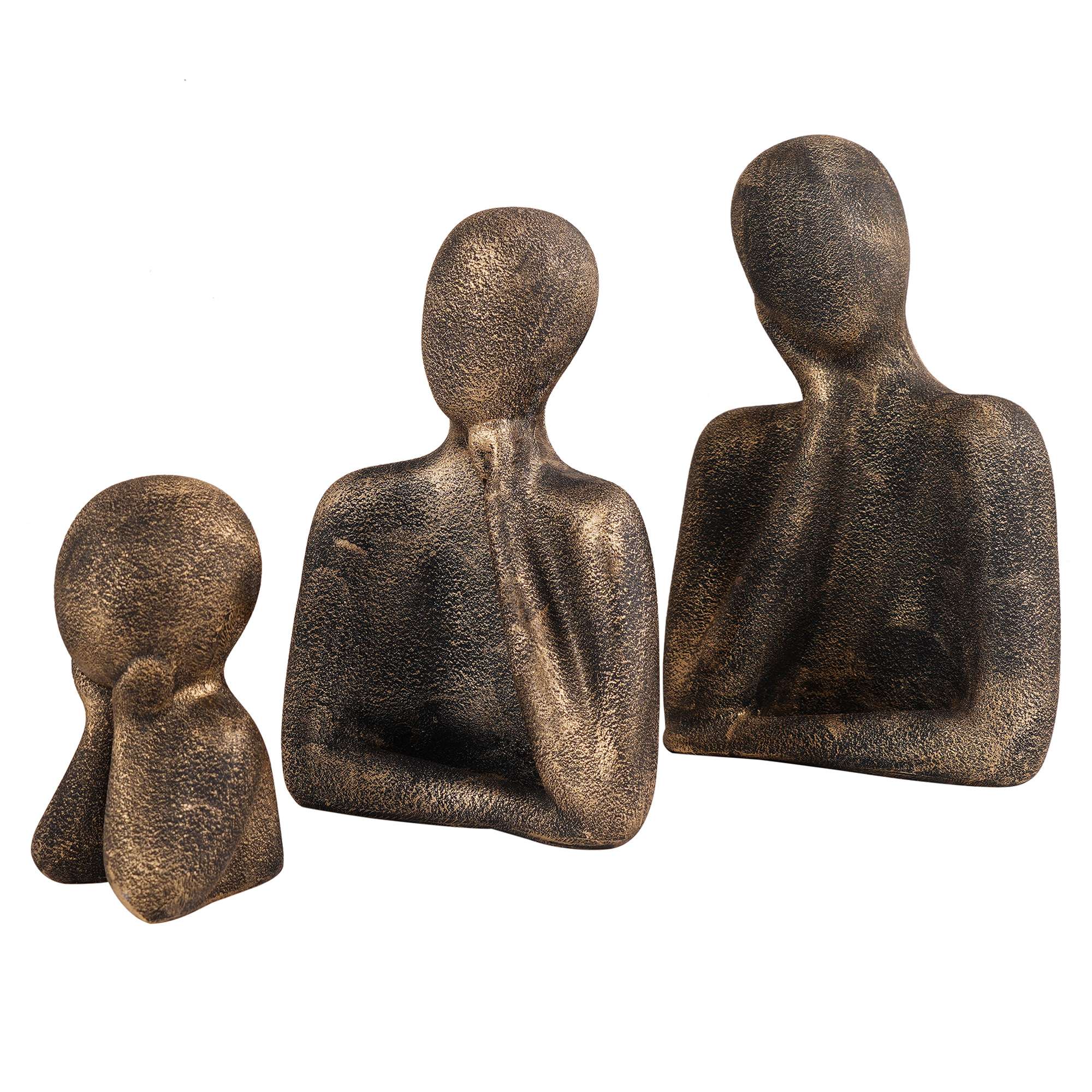 FAMILY Of Three Ornaments  Abstract Home Souvenirs Statues Decoration for Home Character brown