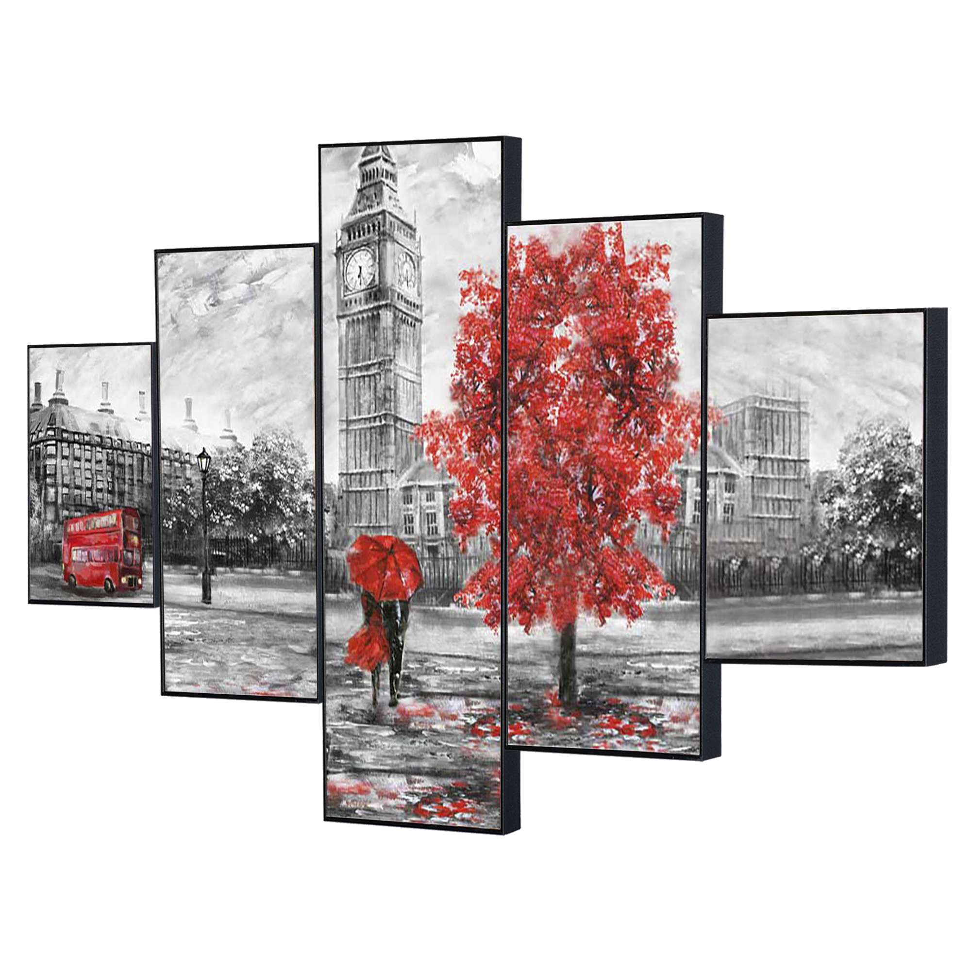 Set Of Five Framed Digital Wall Painting