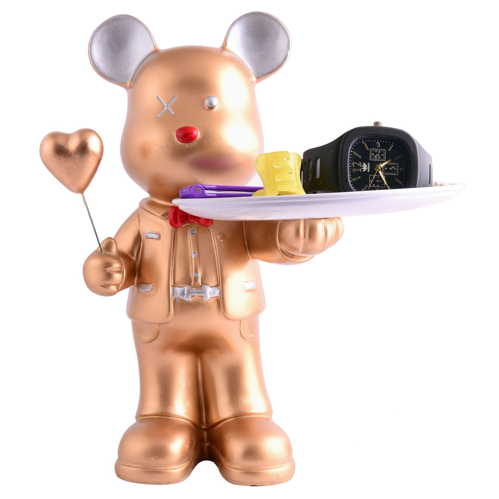 Cool Taddy Bear Showpiece for Home Decorative Showpiece | Taddy Bear with Paltter Statue for Home Decor Showpiece | Home Kitchen Decor | Office Decorative Item -5