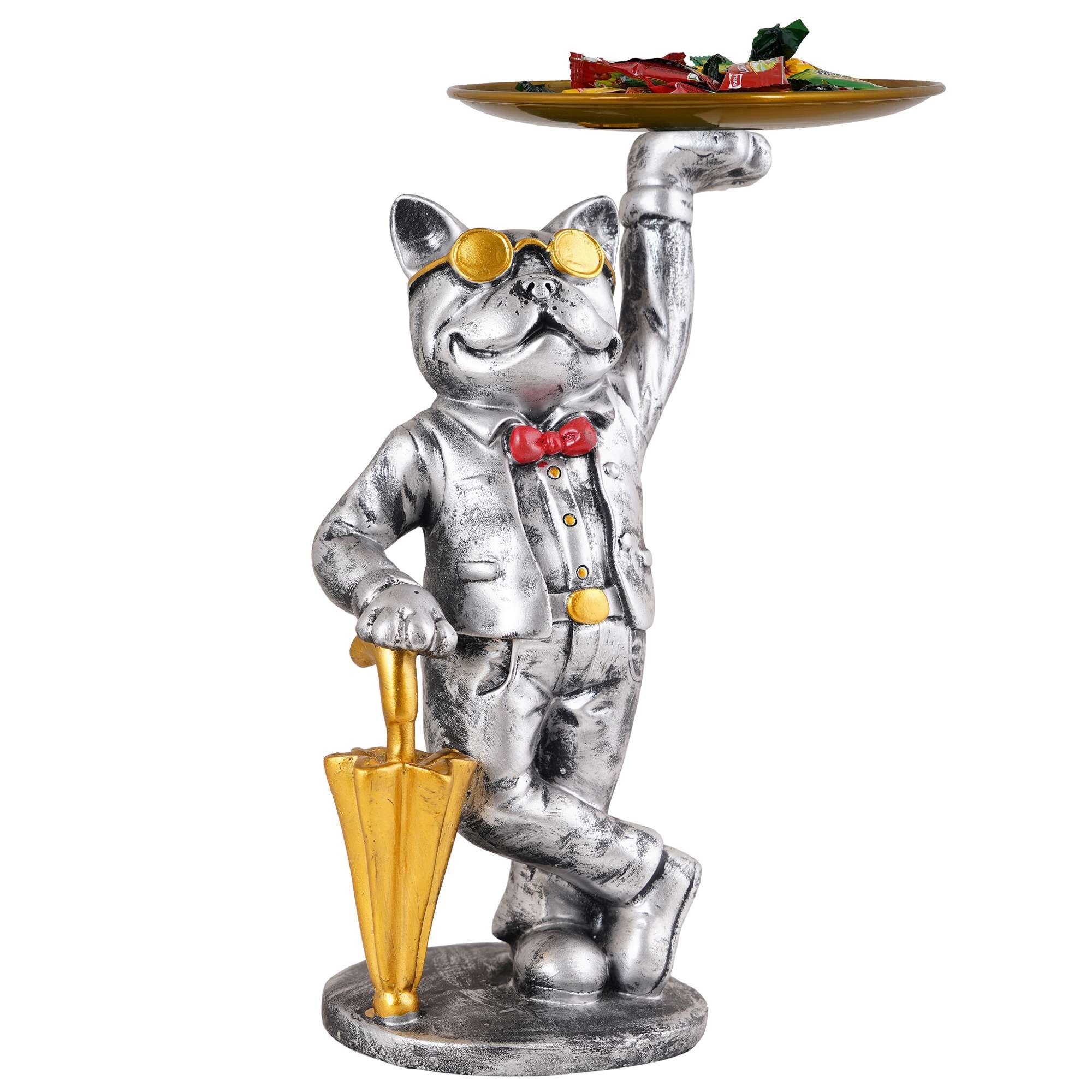 Cool Dog Showpiece with Plate for Home Dcor Item | Kitchen,Bedroom,Office,Dinning Table Decorative Item