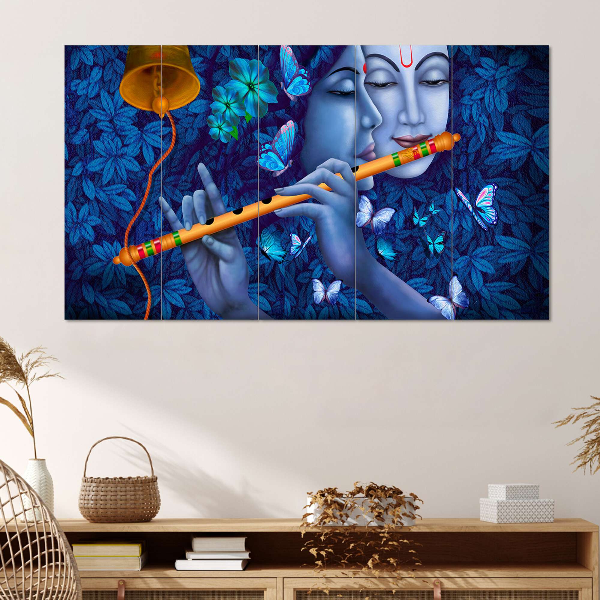 Set Of 5 Wooden Framed Wall Paintings