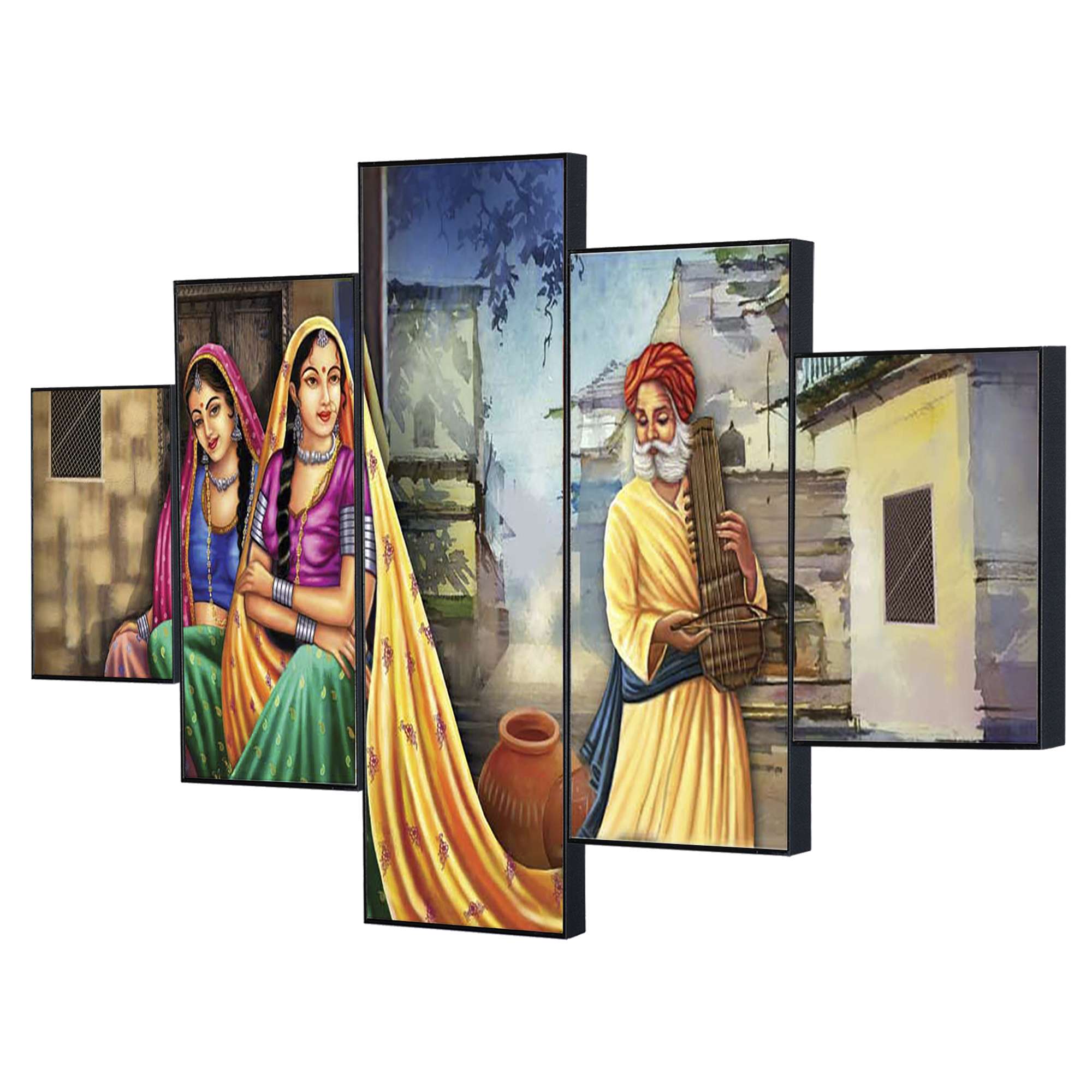 Set Of Five Framed Digital Wall Painting