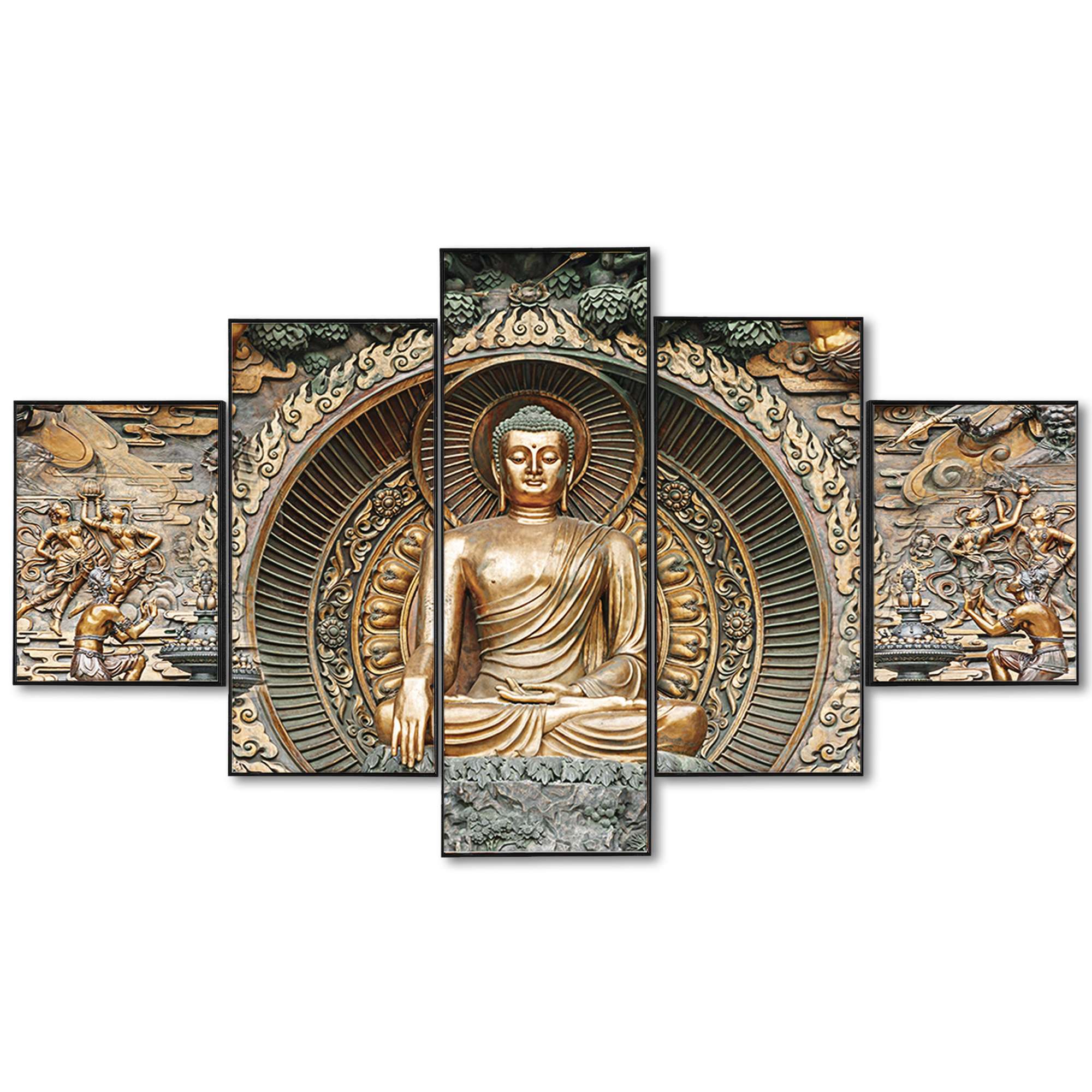 Set Of Five Framed Digital Wall Painting