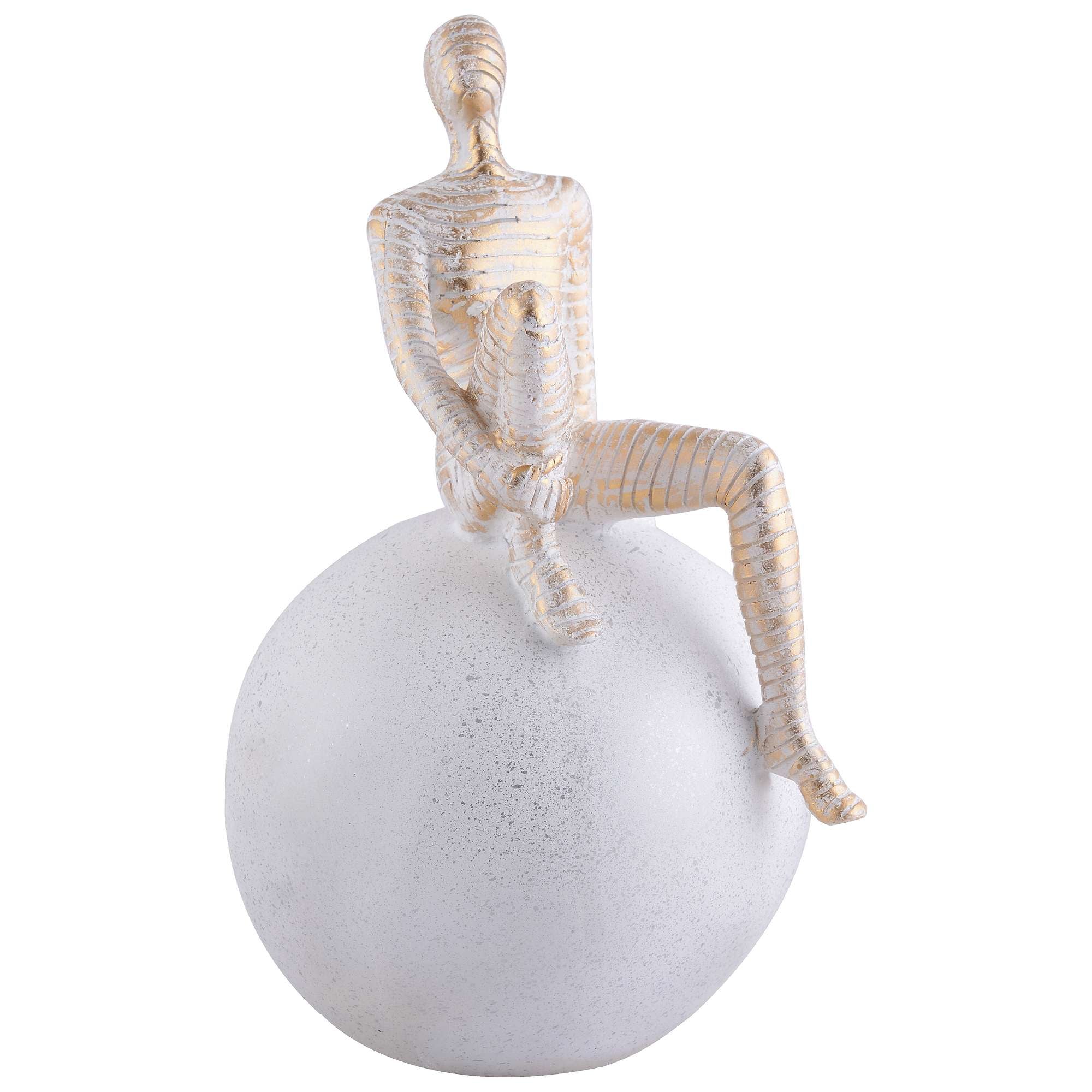 Men Sitting on Ball Showpiece for Home Decor Showpiece, Atlas Sculpture for Office Table Décor multicolour