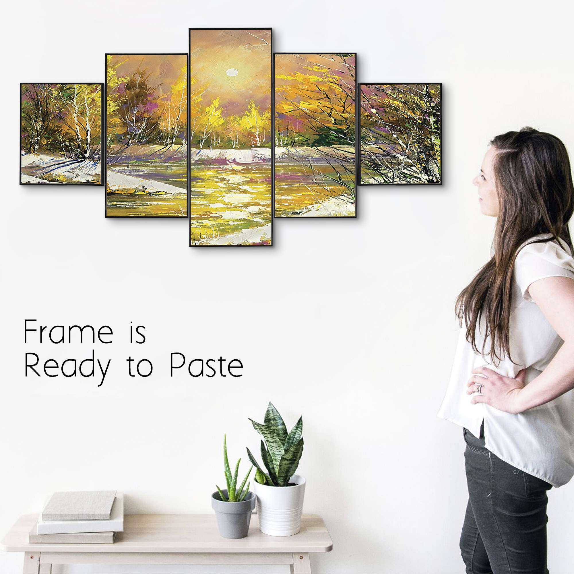 Set Of Five Framed Digital Wall Painting