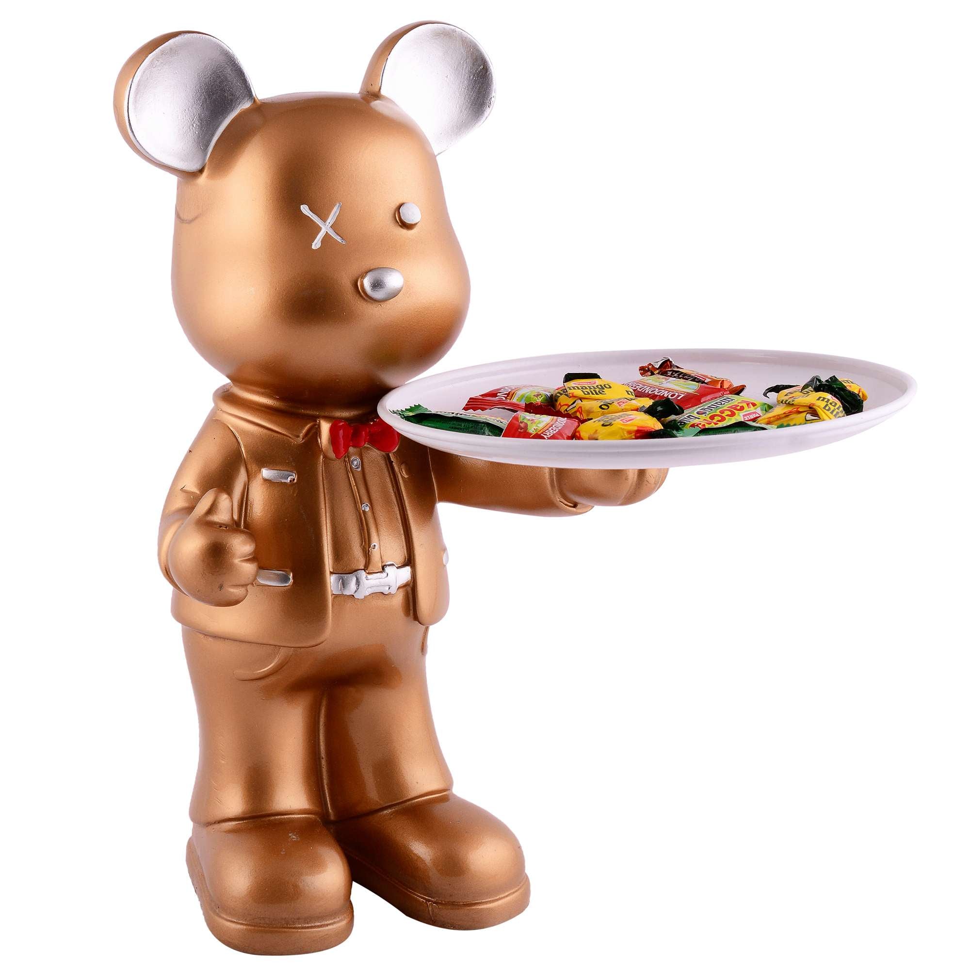 Cool Taddy Bear Showpiece for Home Decorative Showpiece | Taddy Bear with Paltter Statue for Home Decor Showpiece | Home Kitchen Decor | Office Decorative Item -8