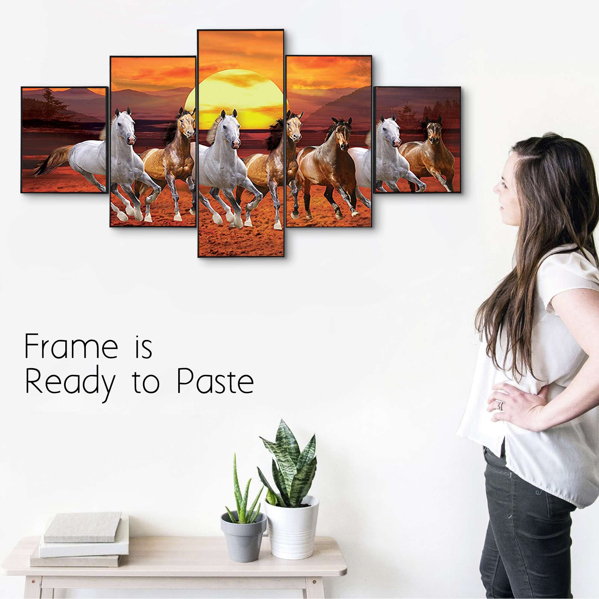 Set Of Five Framed Digital Wall Painting