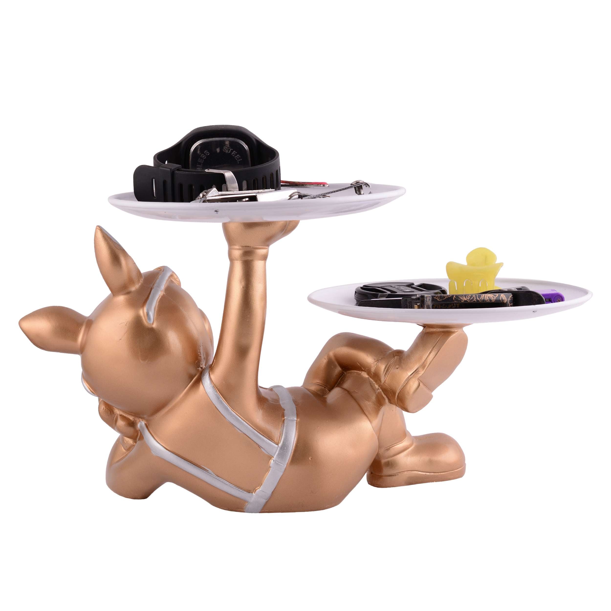 Cool Dog Showpiece with Plate for Home Dcor Item | Kitchen,Bedroom,Office,Dinning Table Decorative Item