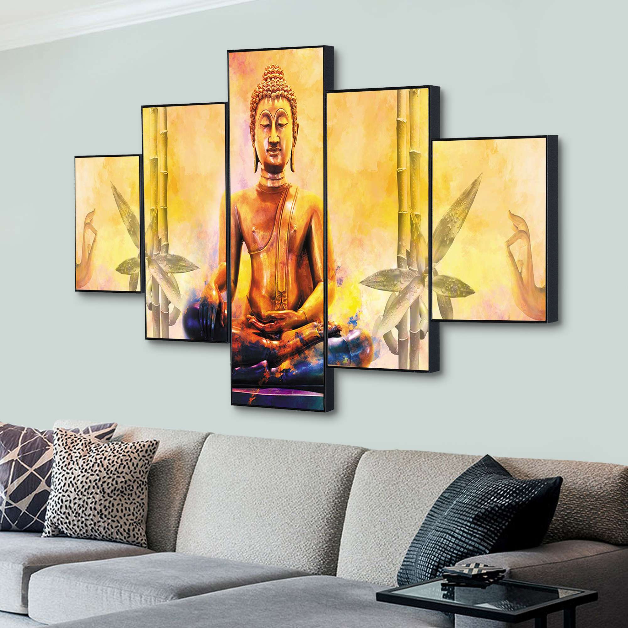Set Of Five Framed Digital Wall Painting