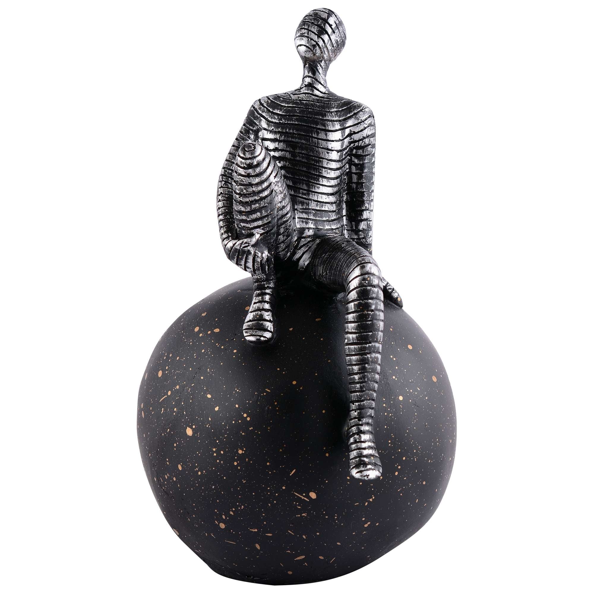 Men Sitting on Ball Showpiece for Home Decor Showpiece, Atlas Sculpture for Office Table Décor multicolour