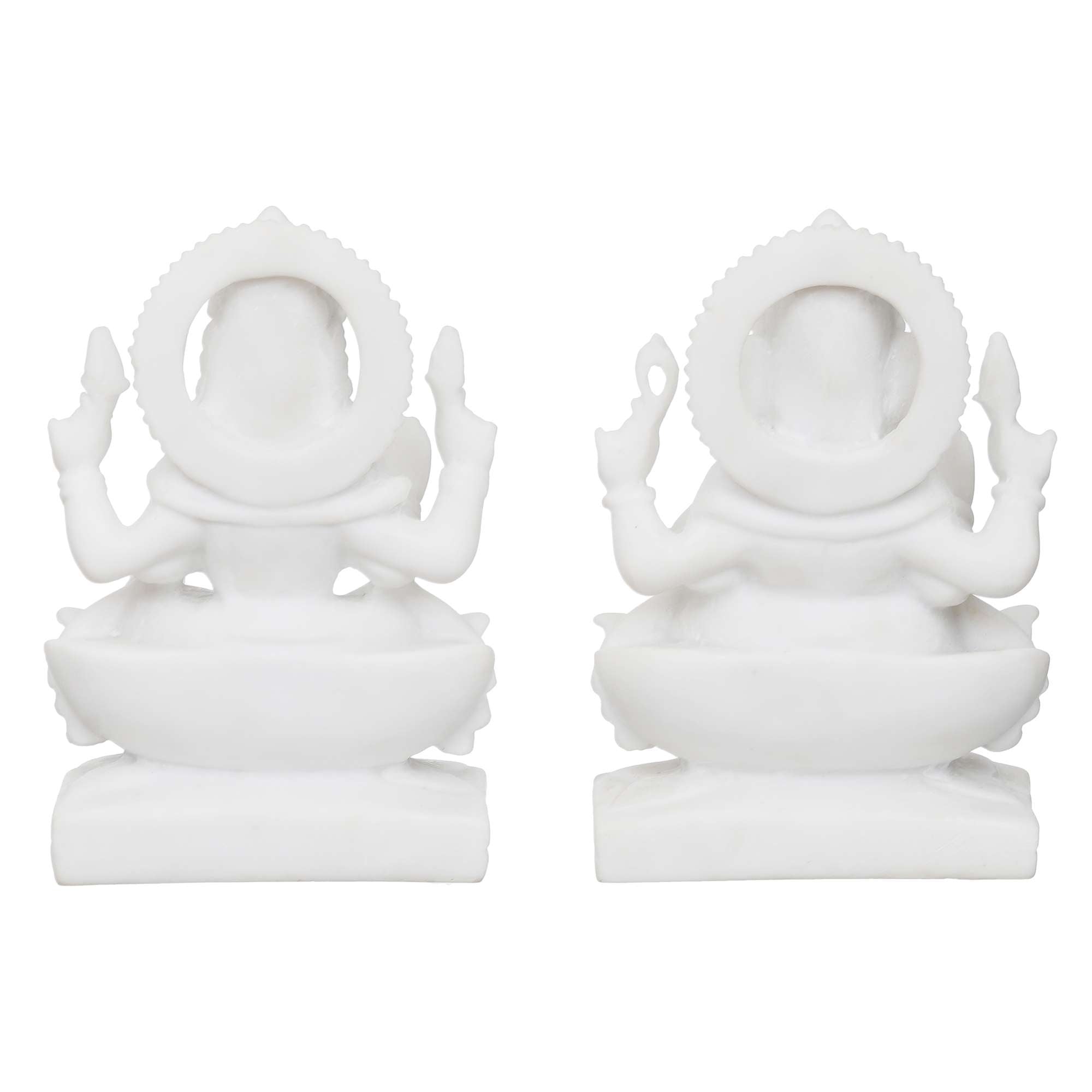 Laxmi Ganesha Idol Marble Murti For Puja Home Diwali Decoration Gifts