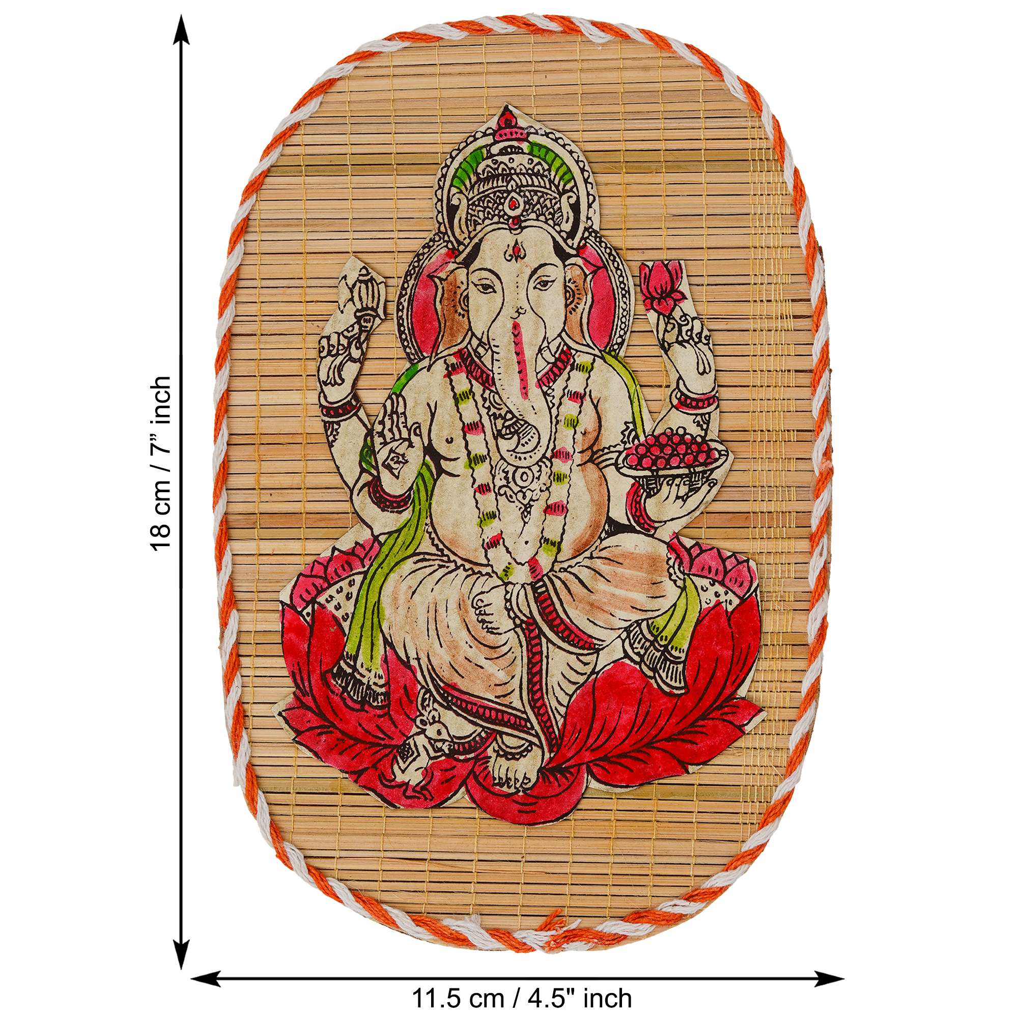 Bamboo Hand Crafted Wall Hangings Of The Trio Of  Ganesh Ji, Laxmi Ji And Sarwasti Ji Painting For Home Decor
