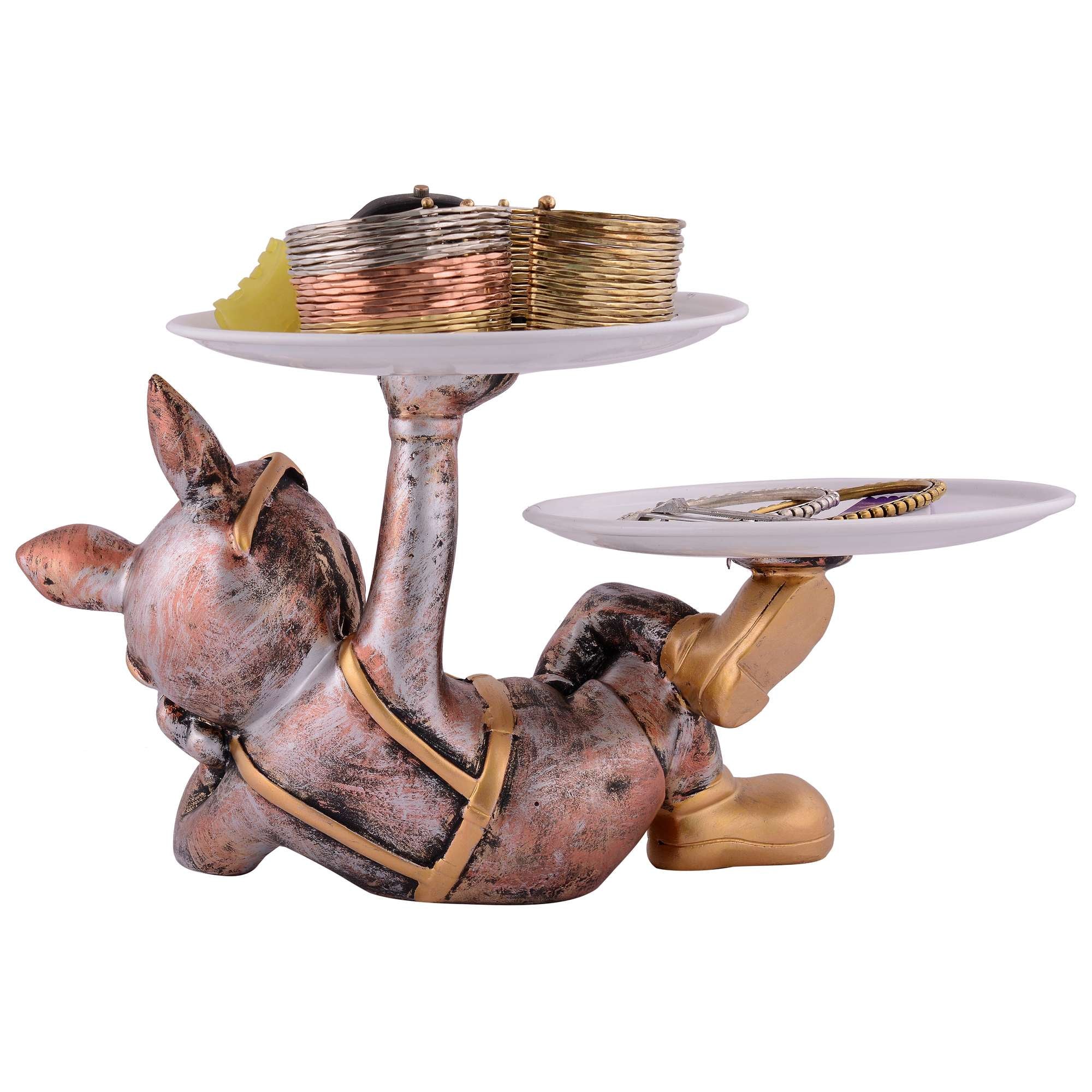 Cool Dog Showpiece with Plate for Home Dcor Item | Kitchen,Bedroom,Office,Dinning Table Decorative Item