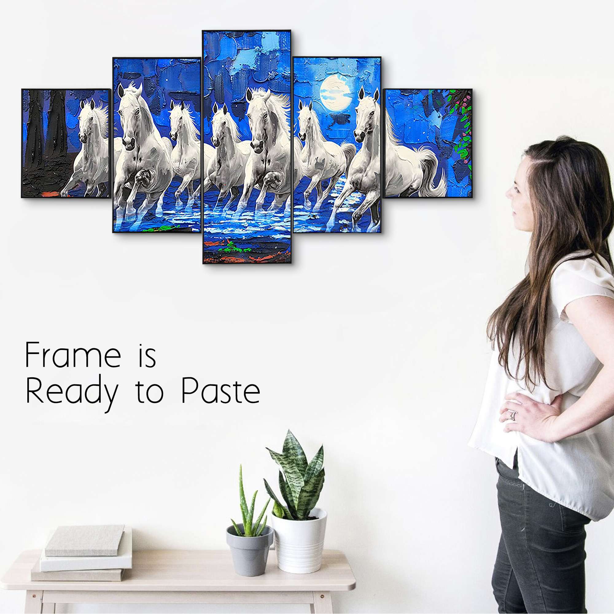Set Of Five Framed Digital Wall Painting