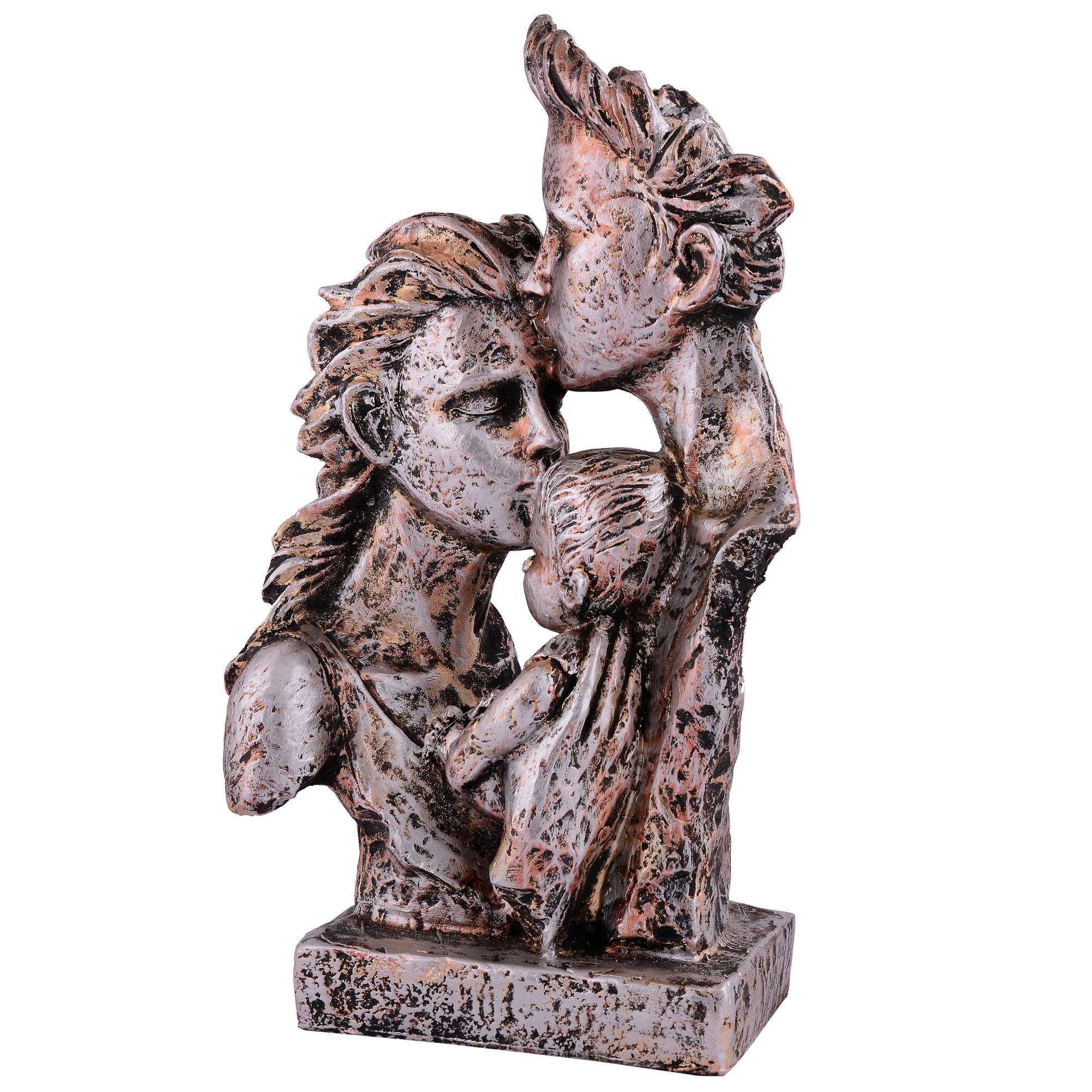 MOTHER and Father with Child Love white Statue showpiece for Home Decor and Gifting