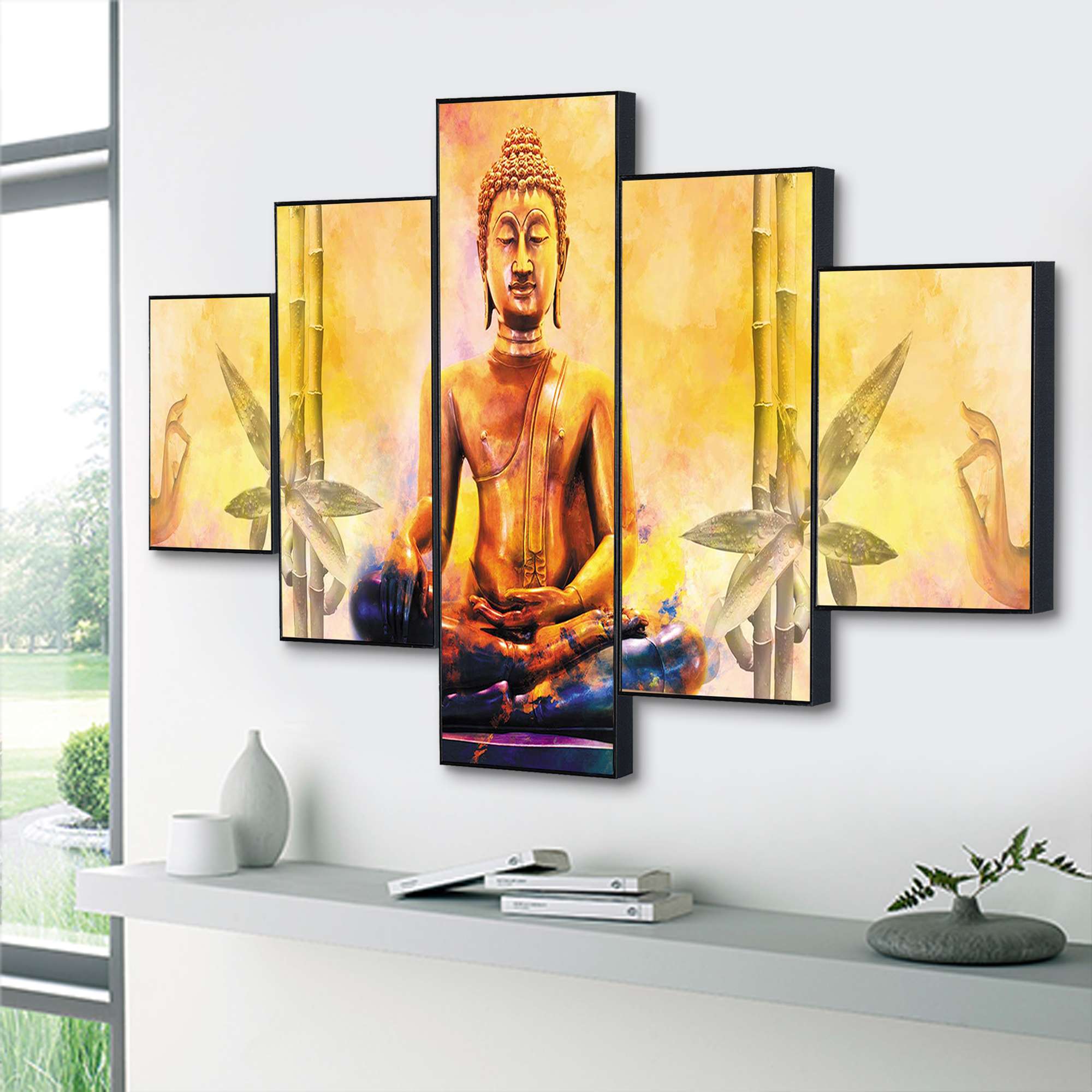 Set Of Five Framed Digital Wall Painting