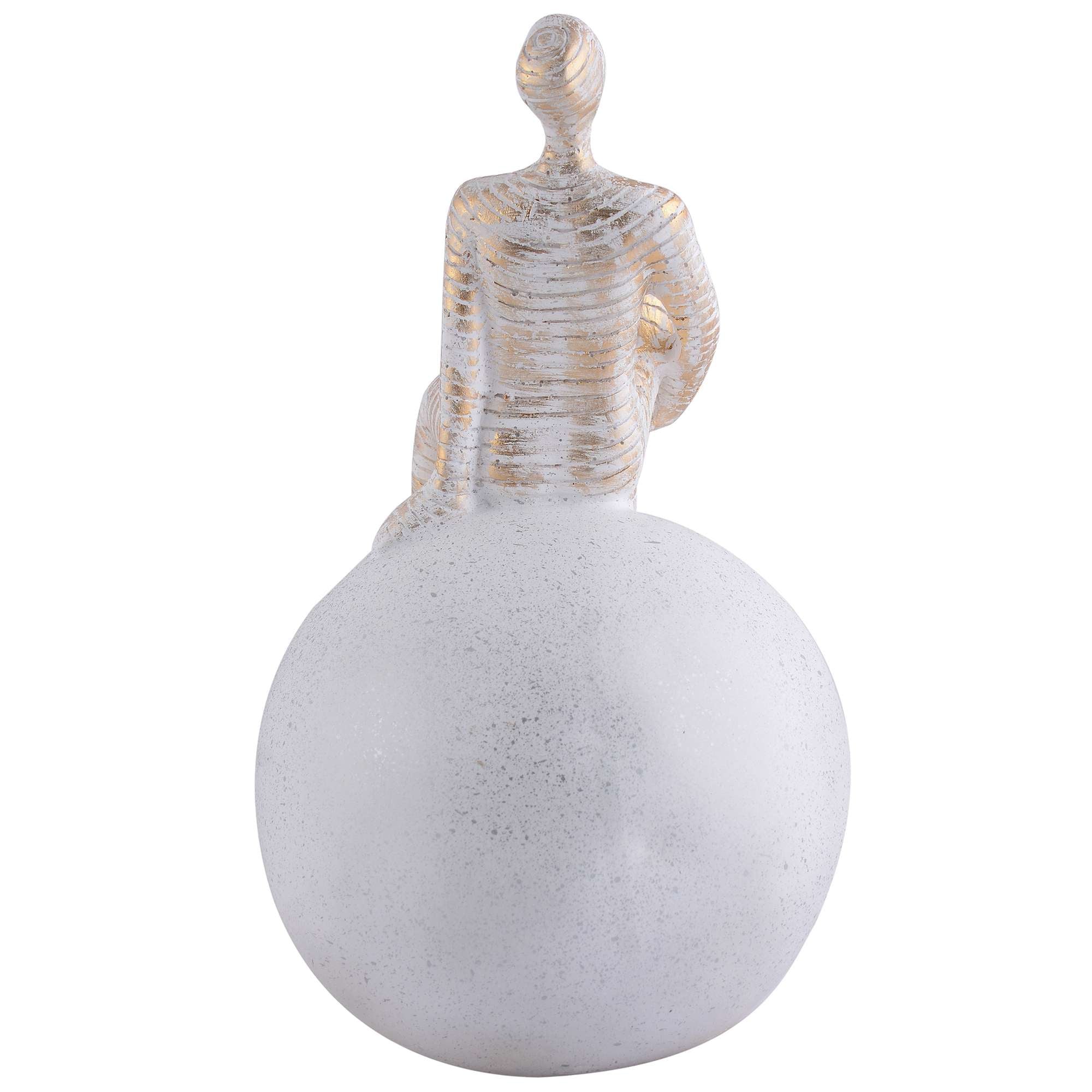 Men Sitting on Ball Showpiece for Home Decor Showpiece, Atlas Sculpture for Office Table Décor multicolour