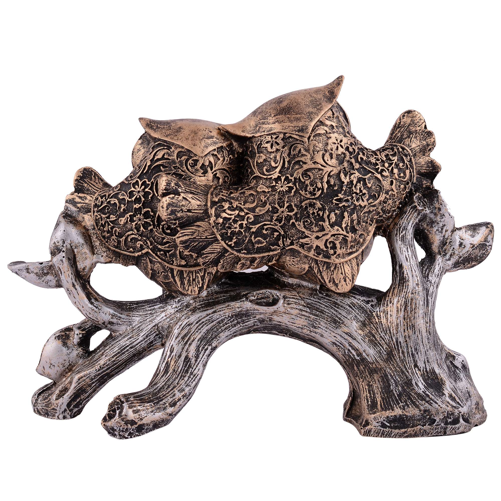Owl Family Sitting on Tree Decorative Bird Showpieces Statue for Home Decor Living Room Bedroom Wall Shelf Table Top Garden Decoration Items -2