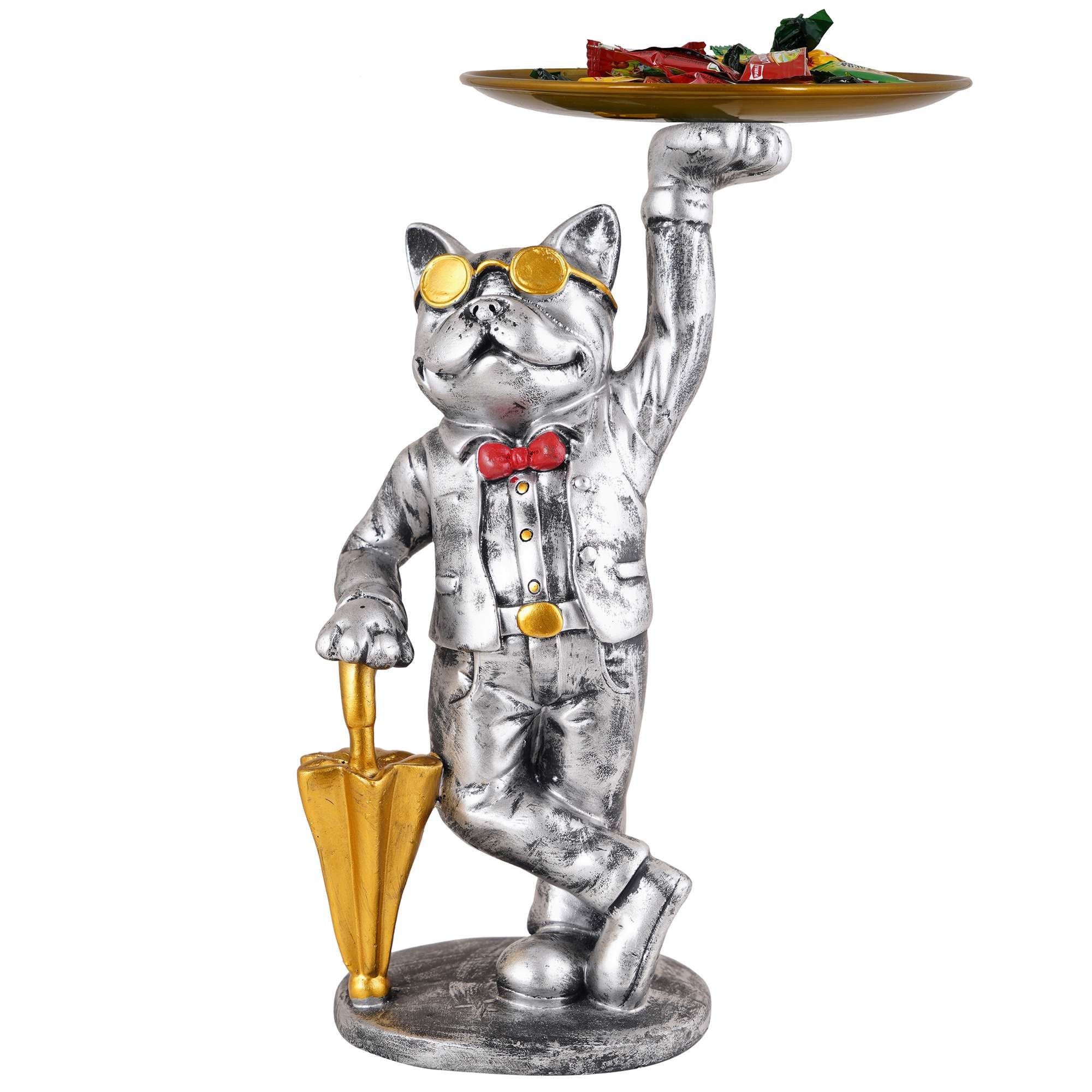 Cool Dog Showpiece with Plate for Home Dcor Item | Kitchen,Bedroom,Office,Dinning Table Decorative Item
