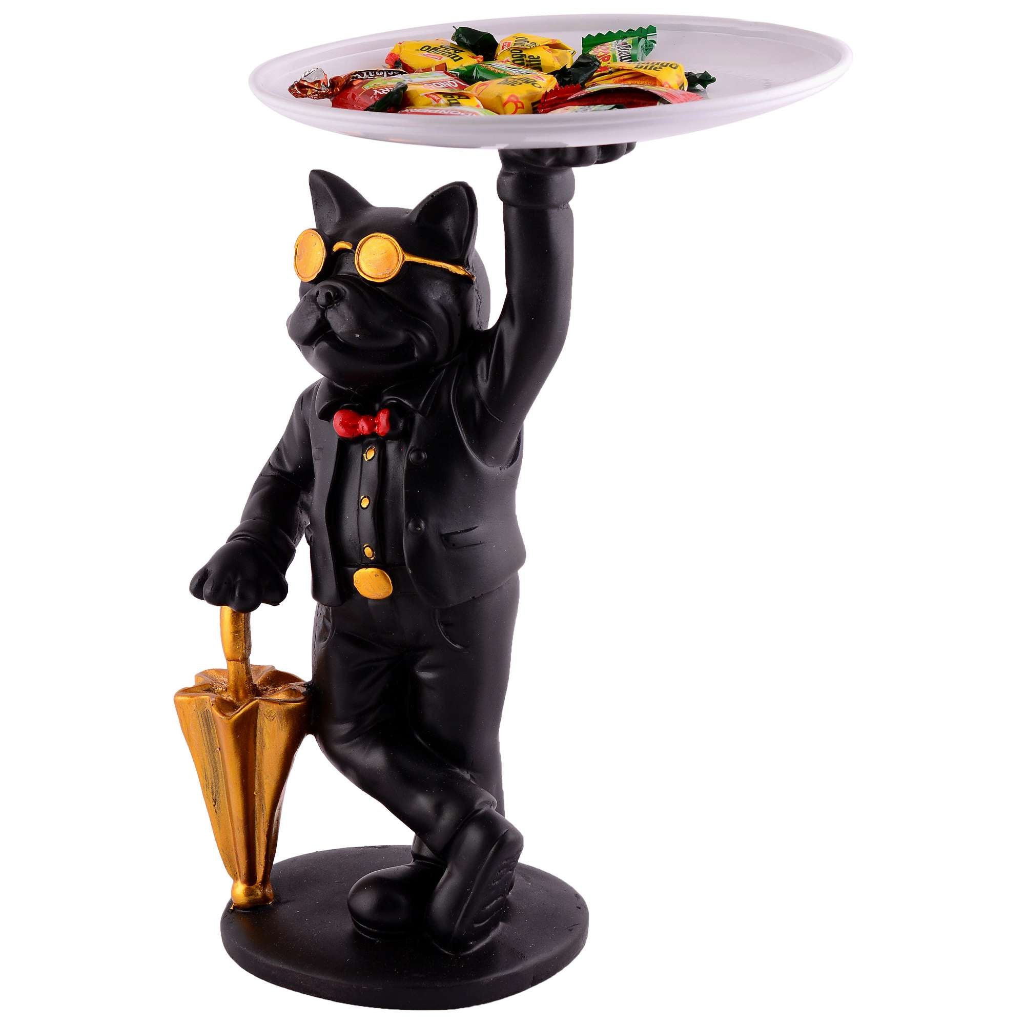 Cool Dog Showpiece with Plate for Home Dcor Item | Kitchen,Bedroom,Office,Dinning Table Decorative Item