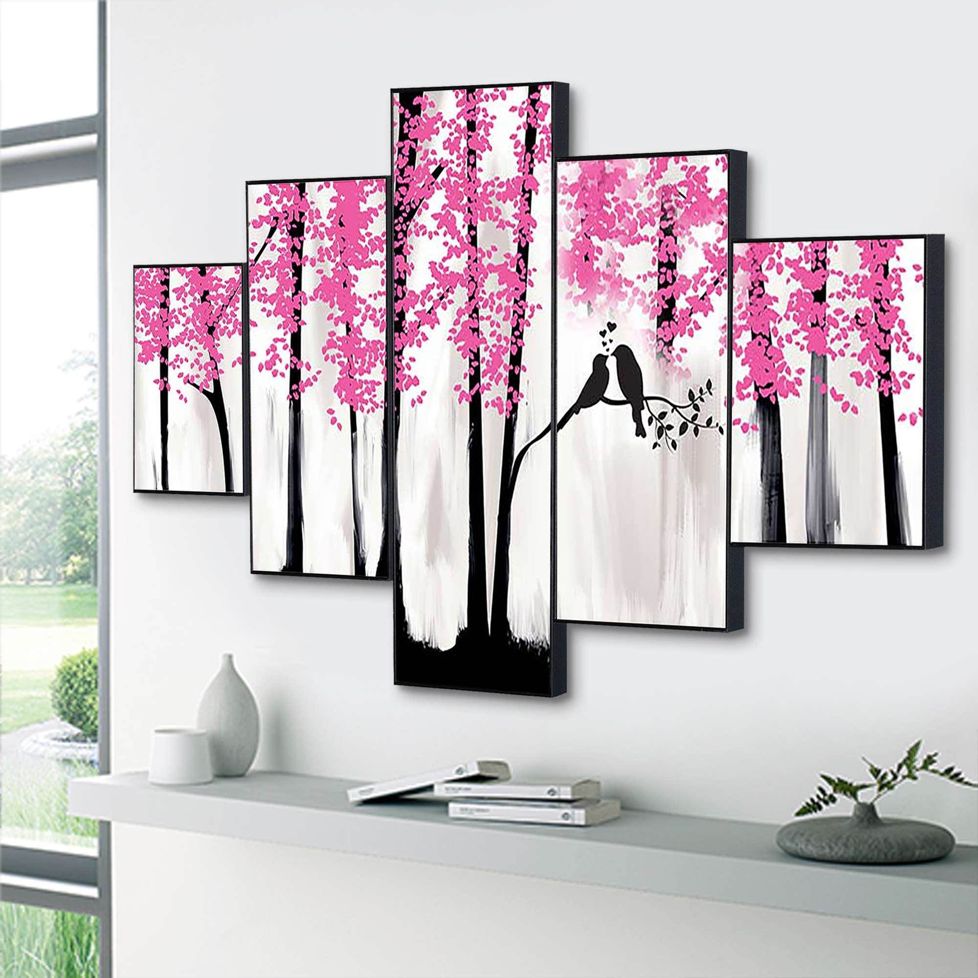 Set Of Five Framed Digital Wall Painting