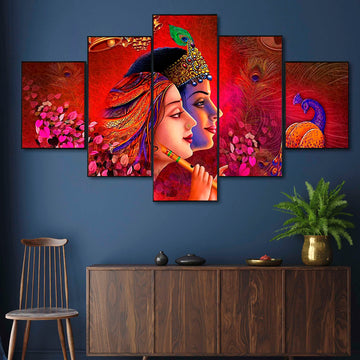 Set Of Five Framed Digital Wall Painting