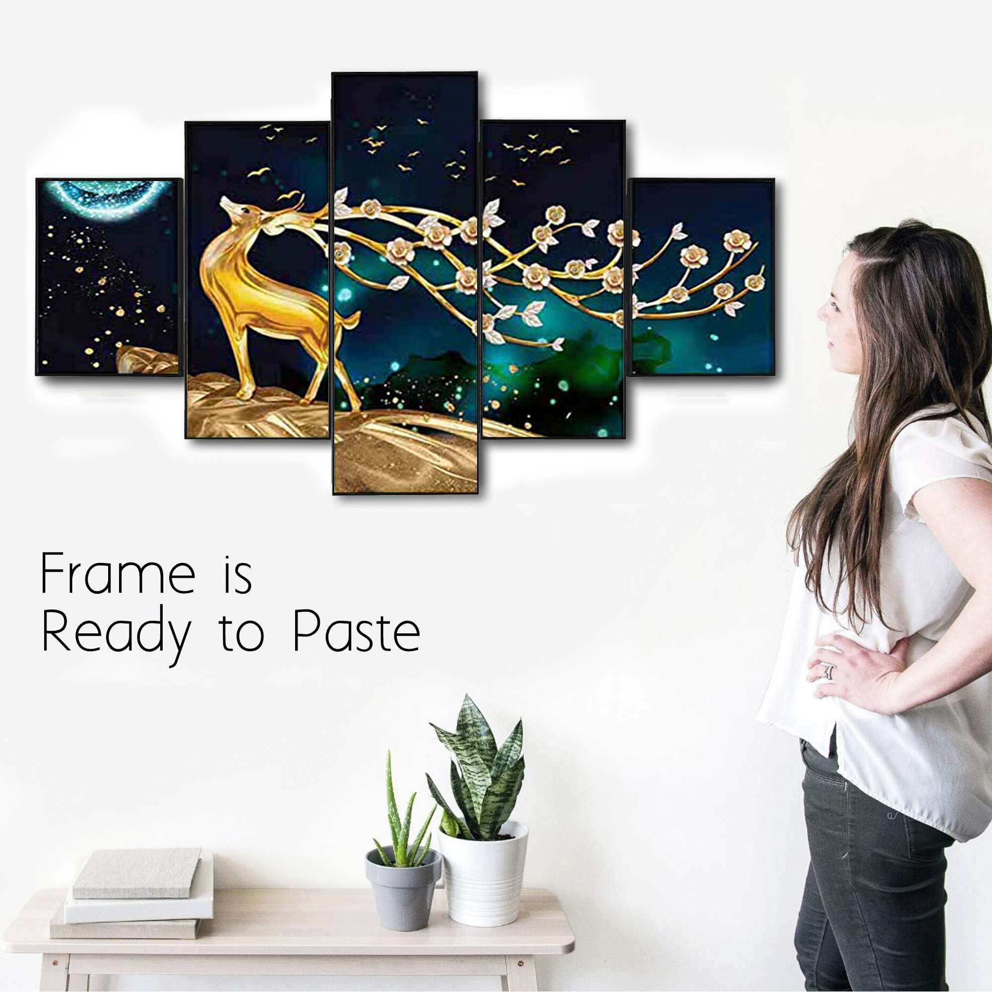 Set Of Five Framed Digital Wall Painting