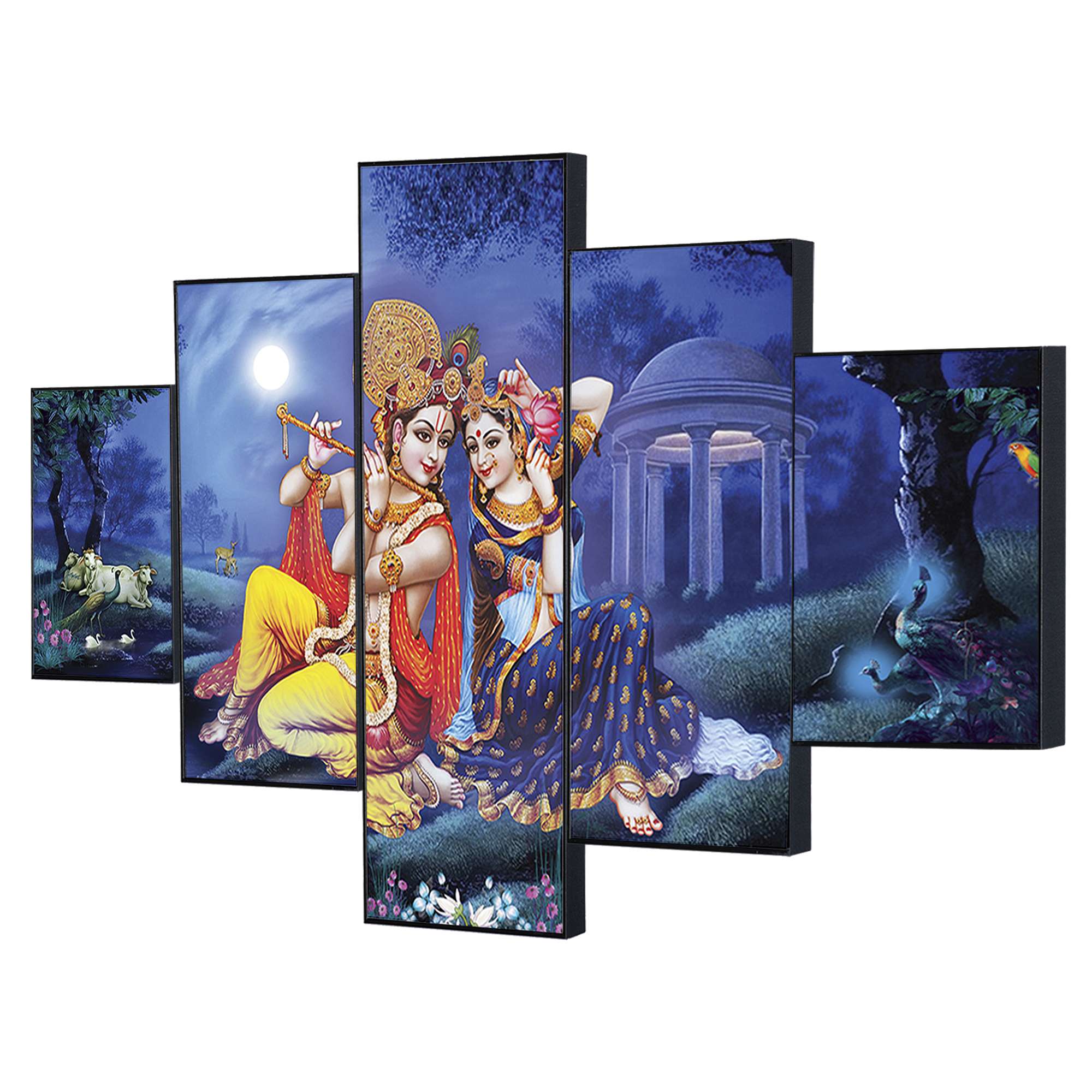 Set Of Five Framed Digital Wall Painting