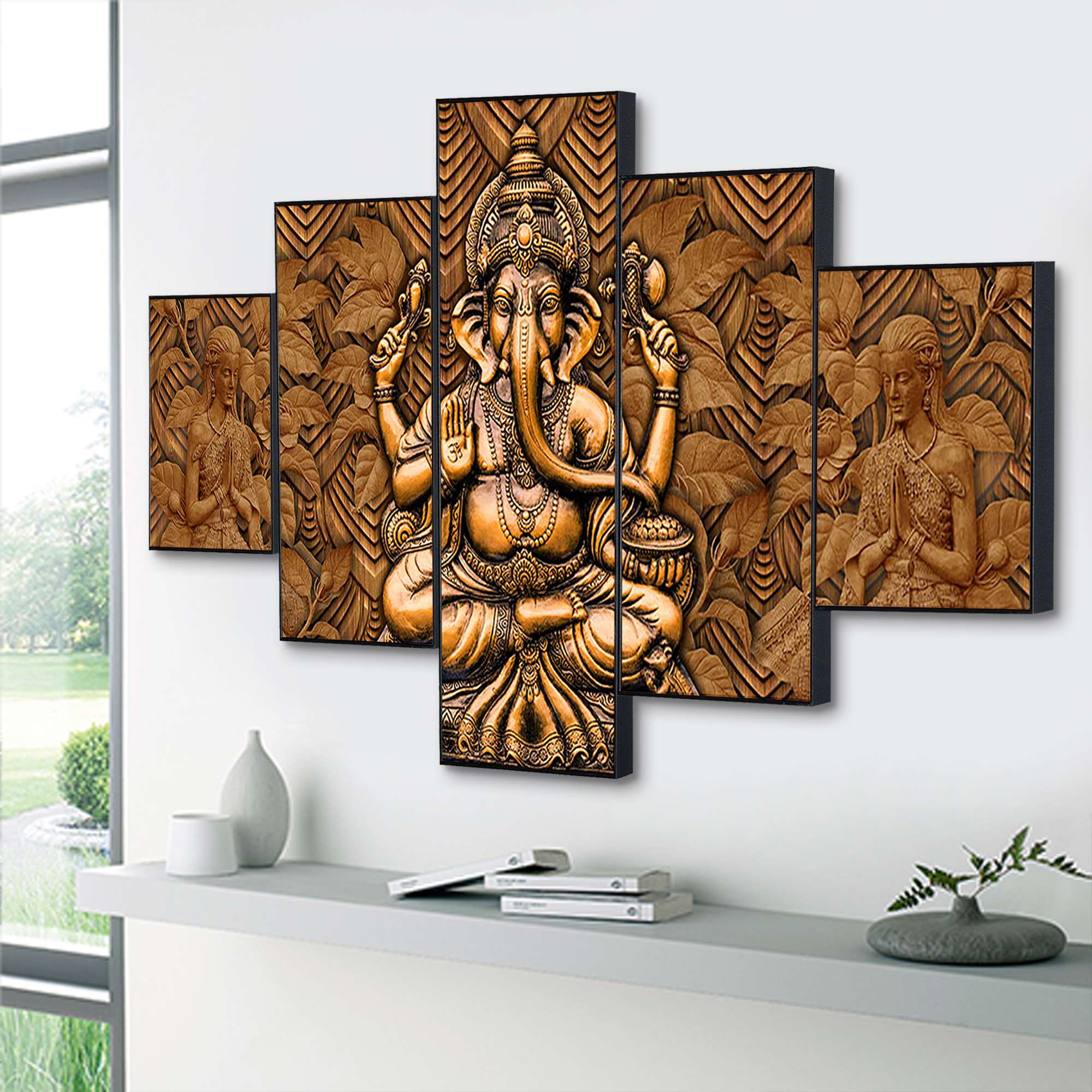 Set Of Five Framed Digital Wall Painting
