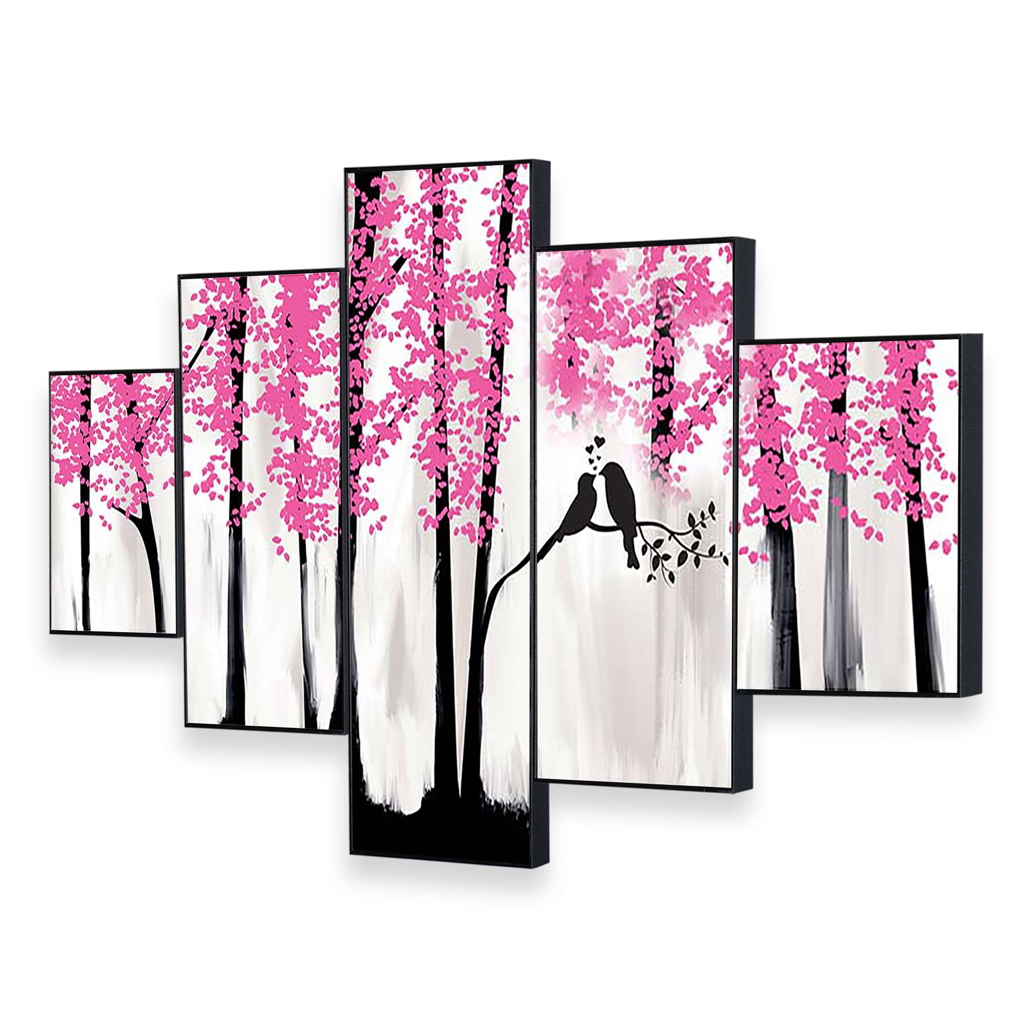 Set Of Five Framed Digital Wall Painting