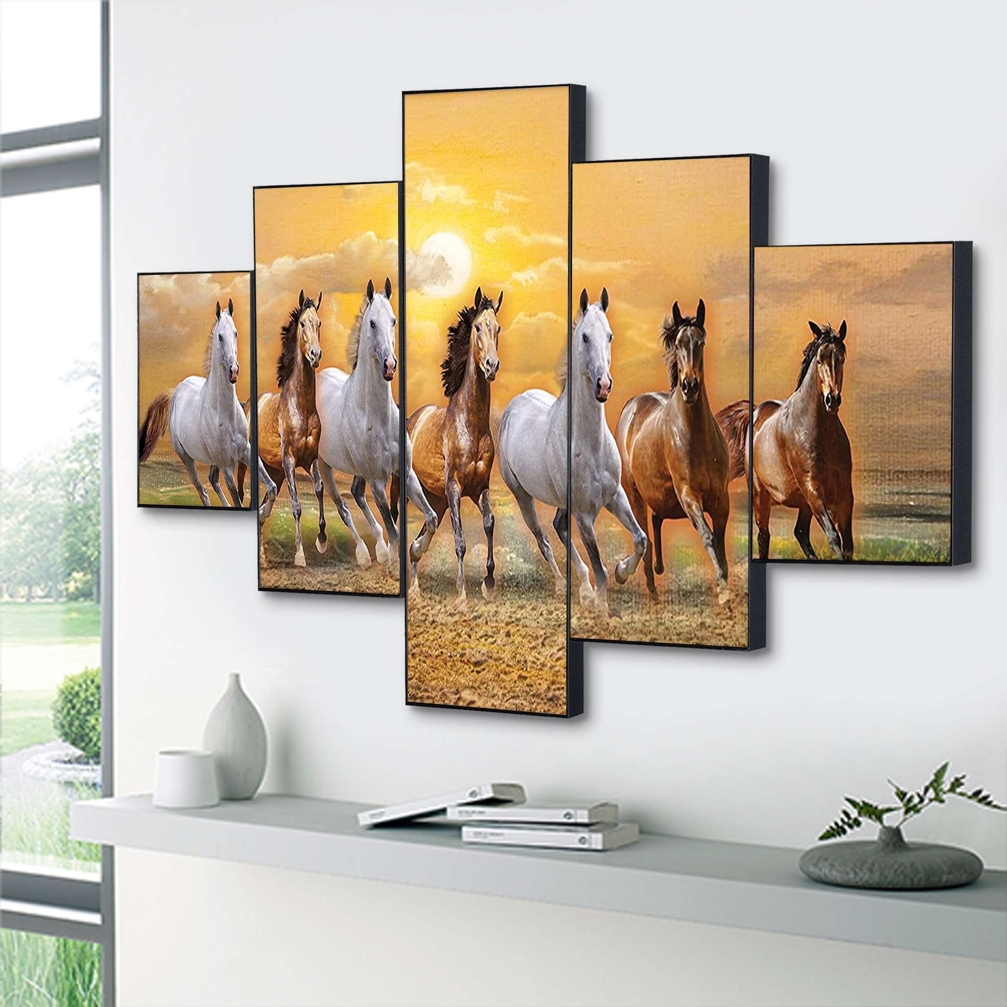 Set Of Five Framed Digital Wall Painting