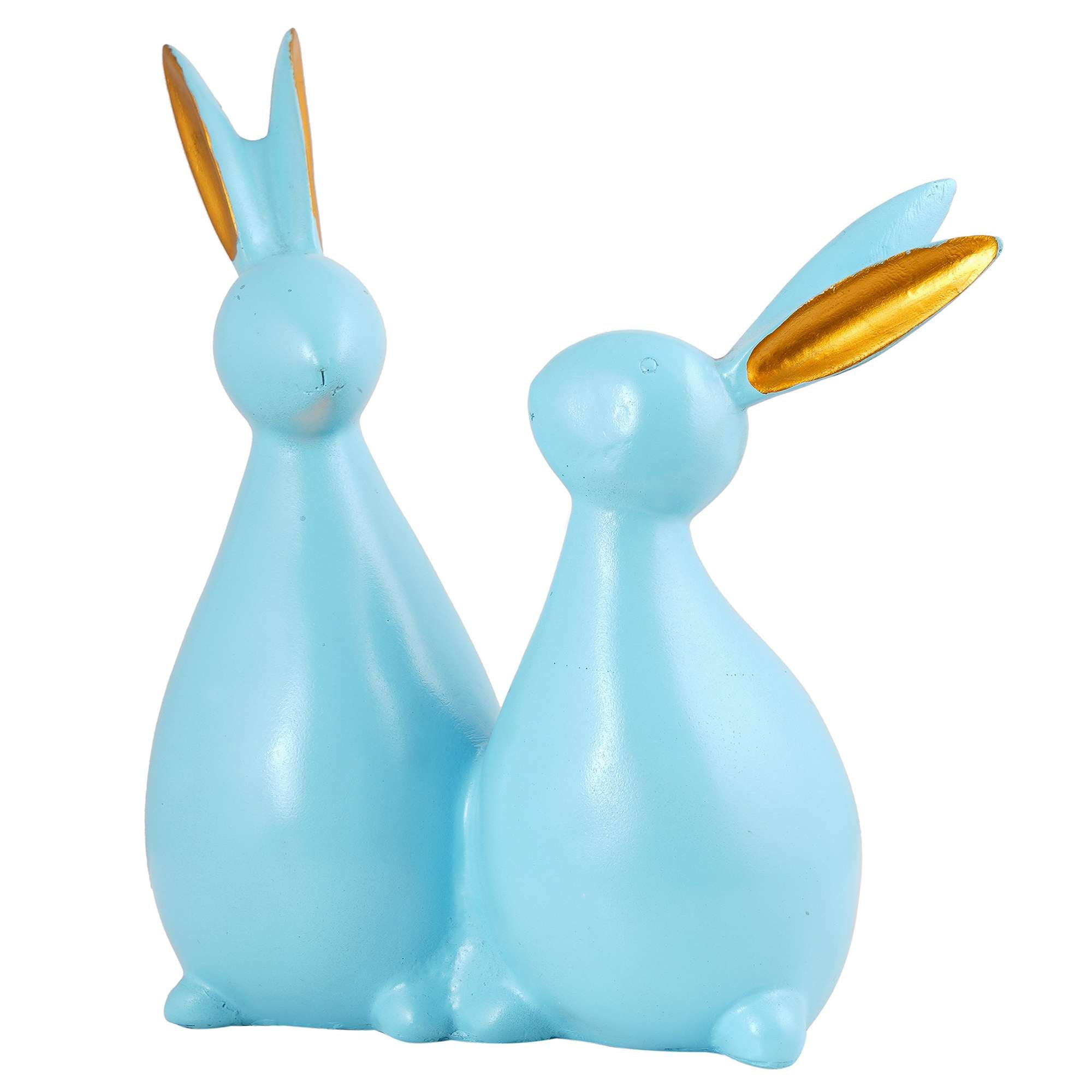 Rabbit Cute Pair Statue for Home Decor Showpiece | Kids Room Decorative Showpiece (Sky Blue)