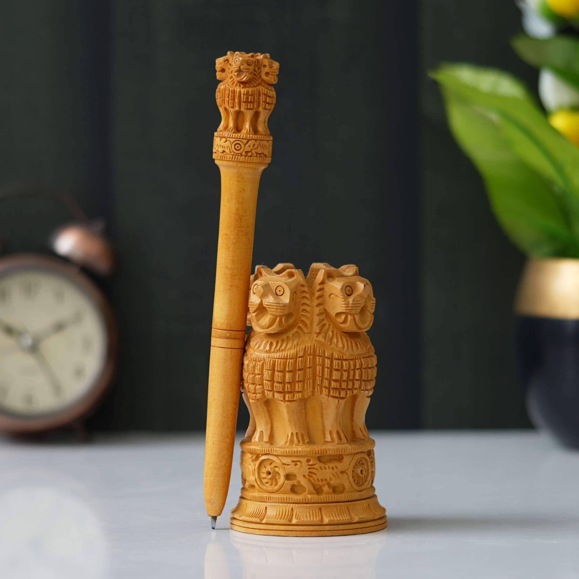 Wooden Ashoka pillar