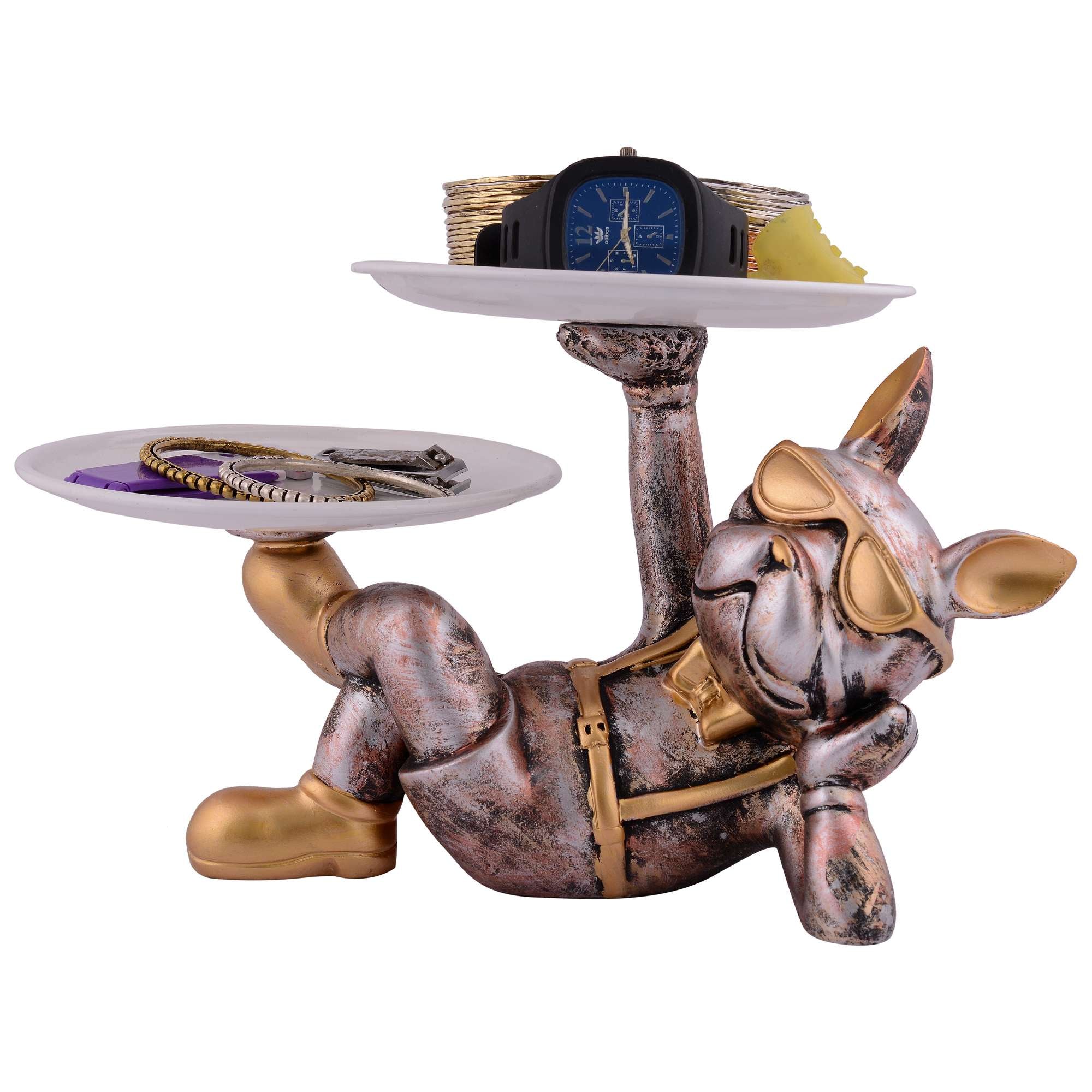 Cool Dog Showpiece with Plate for Home Dcor Item | Kitchen,Bedroom,Office,Dinning Table Decorative Item