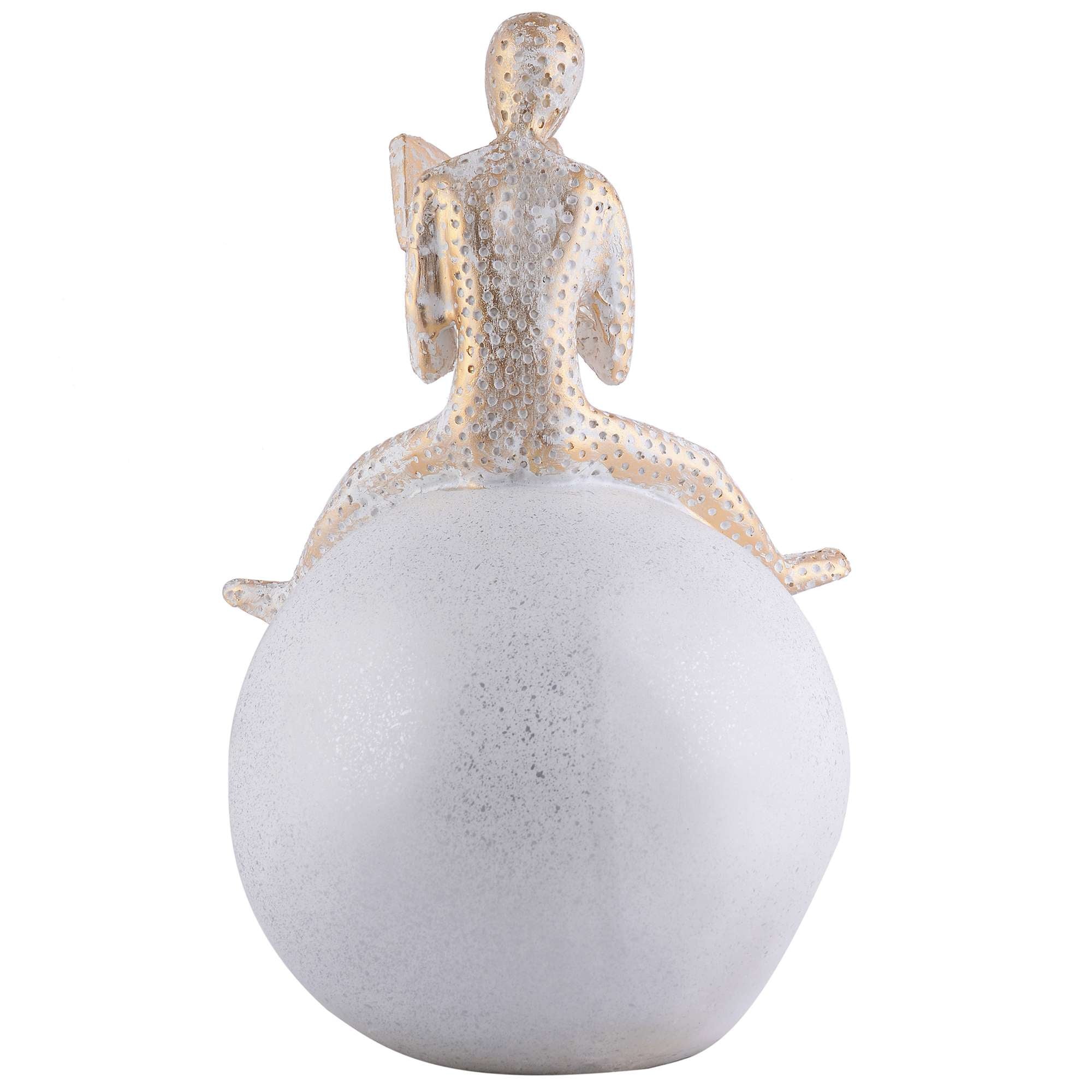 Men Sitting on Ball Showpiece for Home Decor Showpiece, Atlas Sculpture for Office Table Décor multicolour