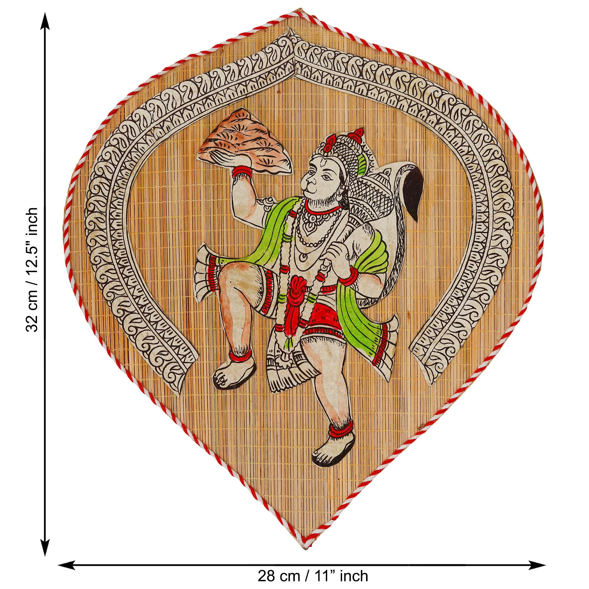Bamboo Hand Crafted Leaf Design Wall Hangings Of Hanuman Ji For Home Decor | Bamboo Art For Wall Decor