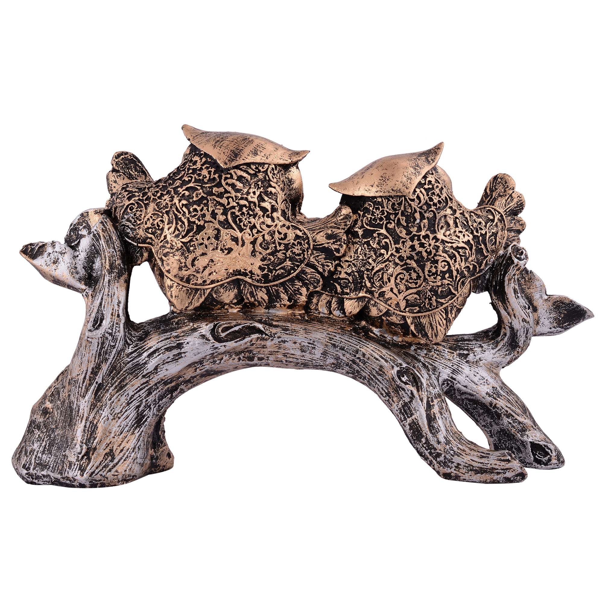 Owl Family Sitting on Tree Decorative Bird Showpieces Statue for Home Decor Living Room Bedroom Wall Shelf Table Top Garden Decoration Items -4